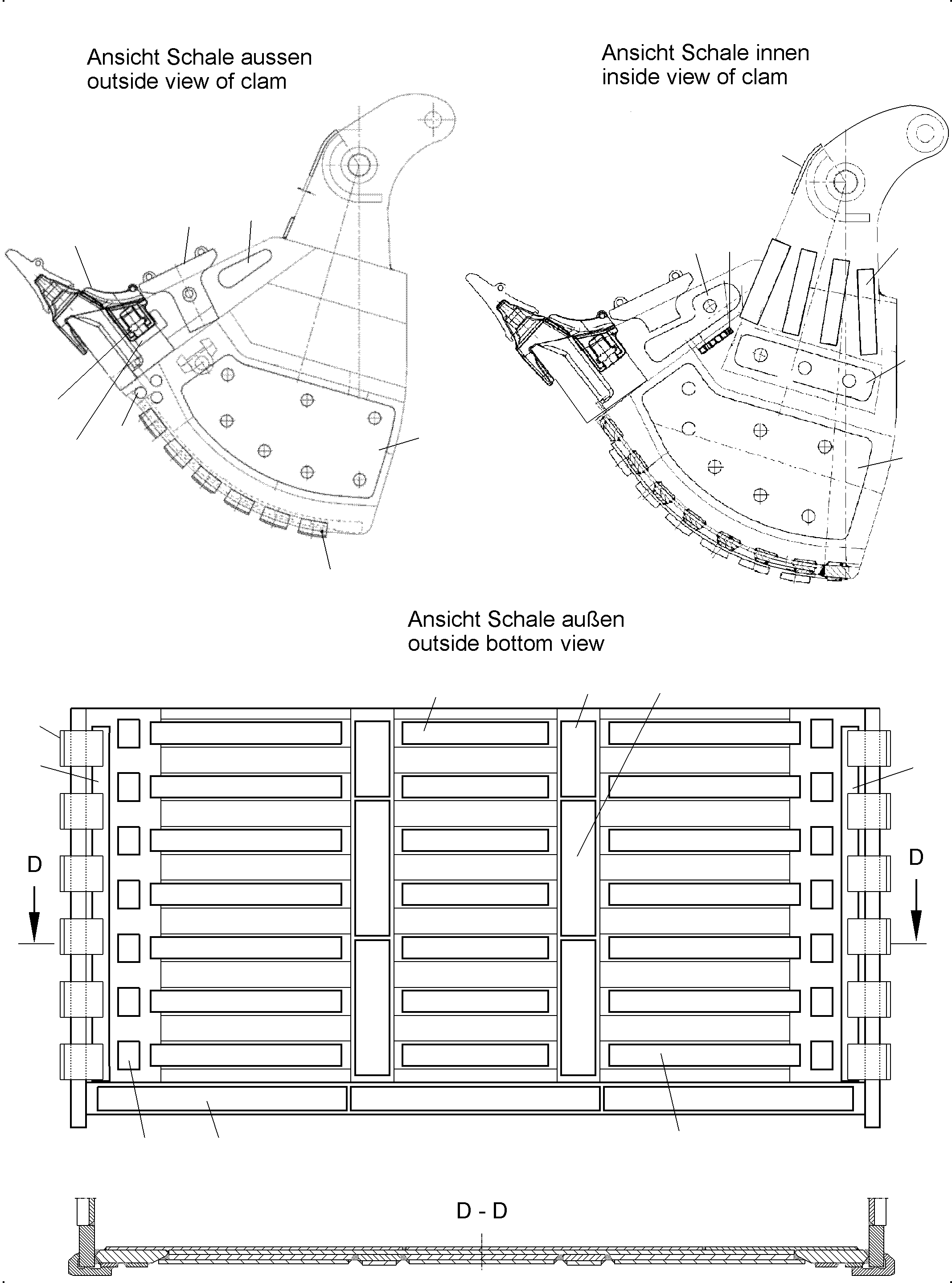 Excavators Mining Komatsu / PC3000-6E S/N 06346(G06346) / Wear Package Clam and Back Panel HD 16m3(485-5270-1 : 485-5270-1)