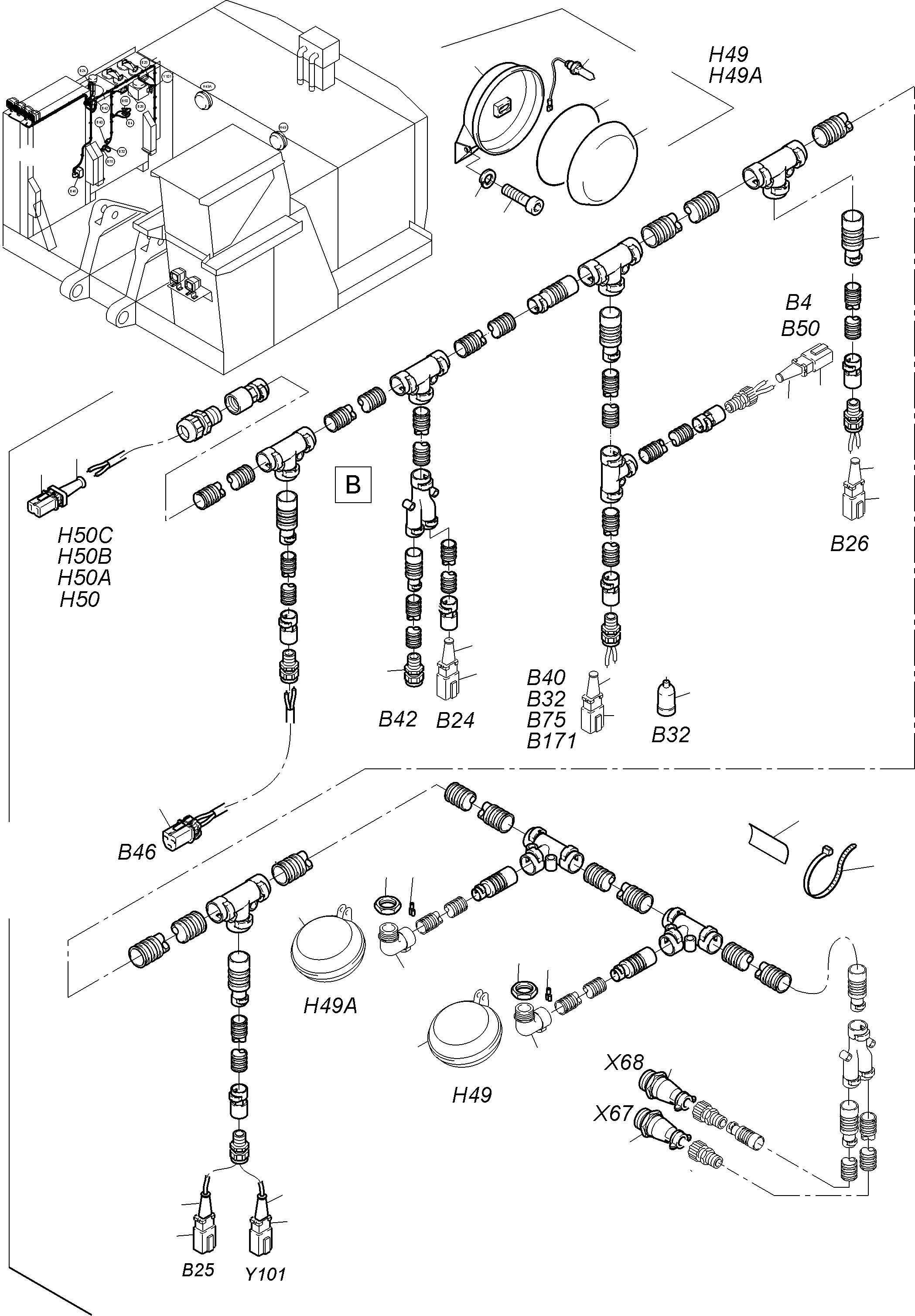 Excavators Mining Komatsu / PC3000-6E S/N 06346(G06346) / Cables - Oil Tank and Switch(255-2138e : 255-2138e)