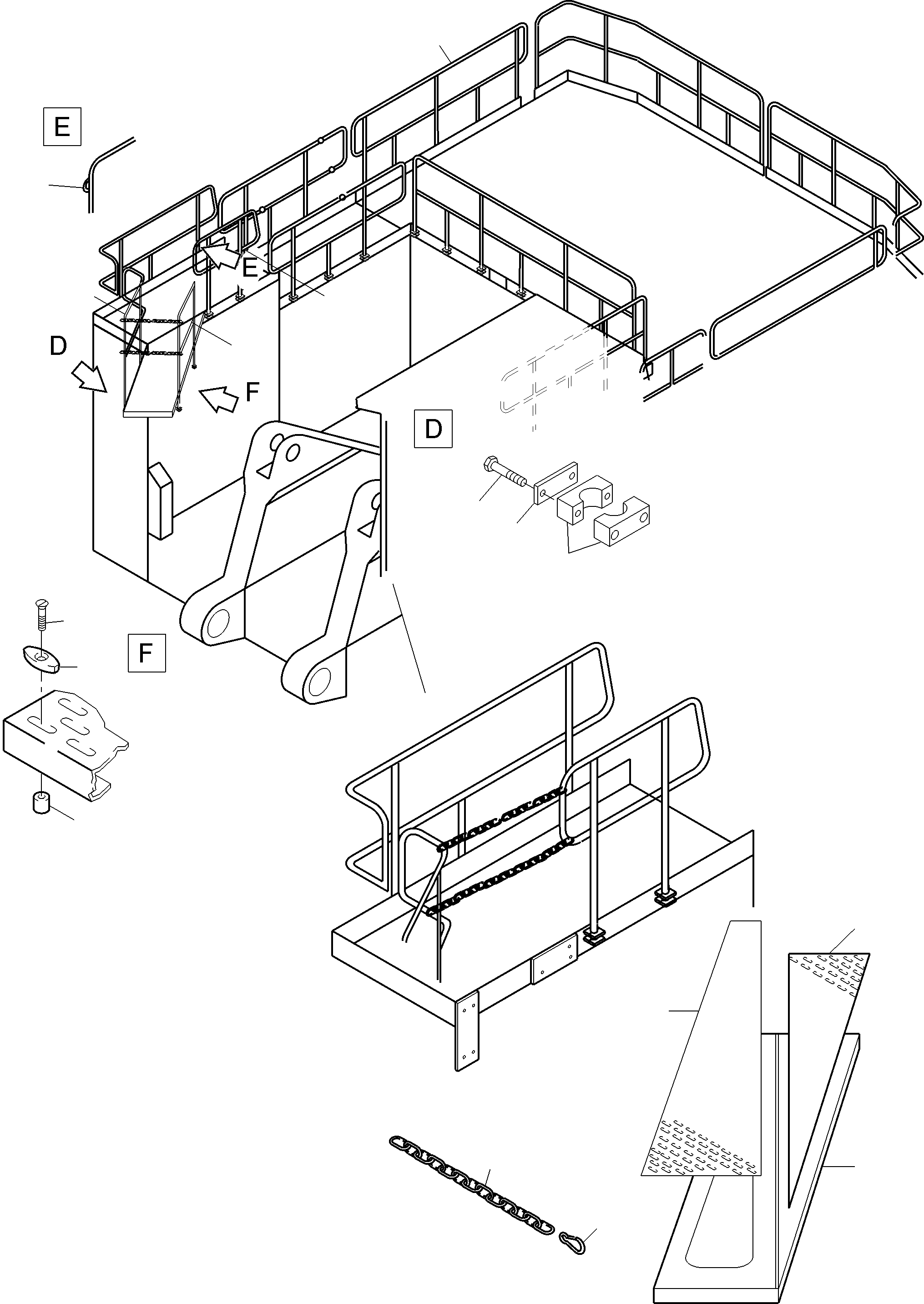 Excavators Mining Komatsu / PC3000-6E S/N 06346(G06346) / Ladders and Rails(255-1022e : 255-1022e)