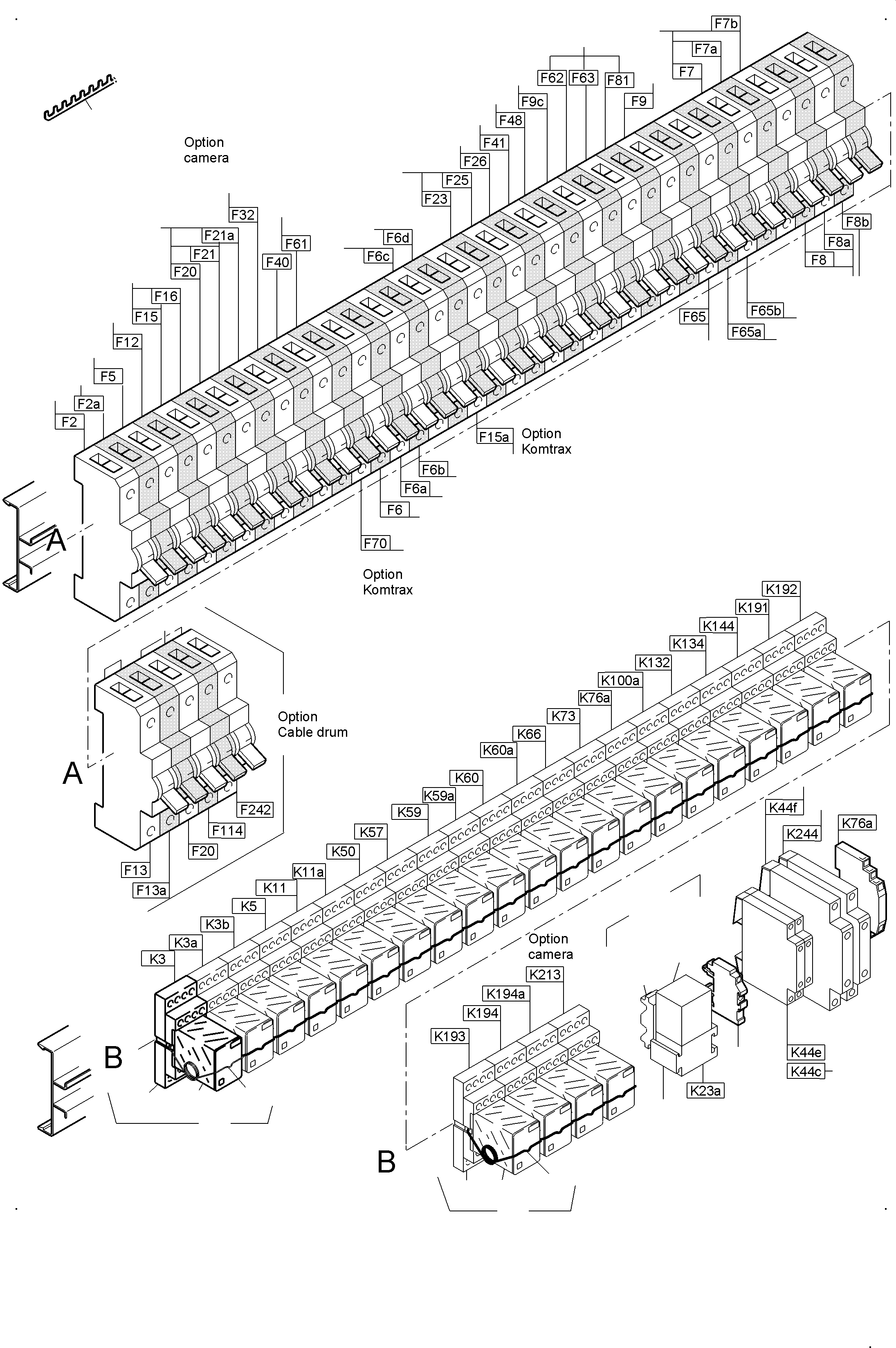 Excavators Mining Komatsu / PC3000-6E S/N 06346(G06346) / Main Switch Box X2 in Cab Support(255-2167f : 255-2167f)