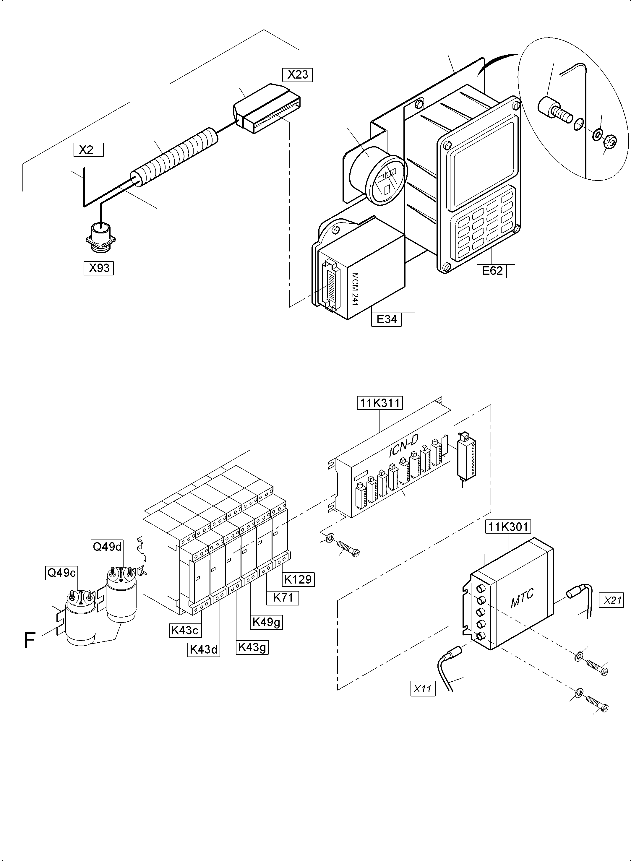 Excavators Mining Komatsu / PC3000-6E S/N 06346(G06346) / Main Switch Box X2 in Cab Support(255-2167f : 255-2167f)