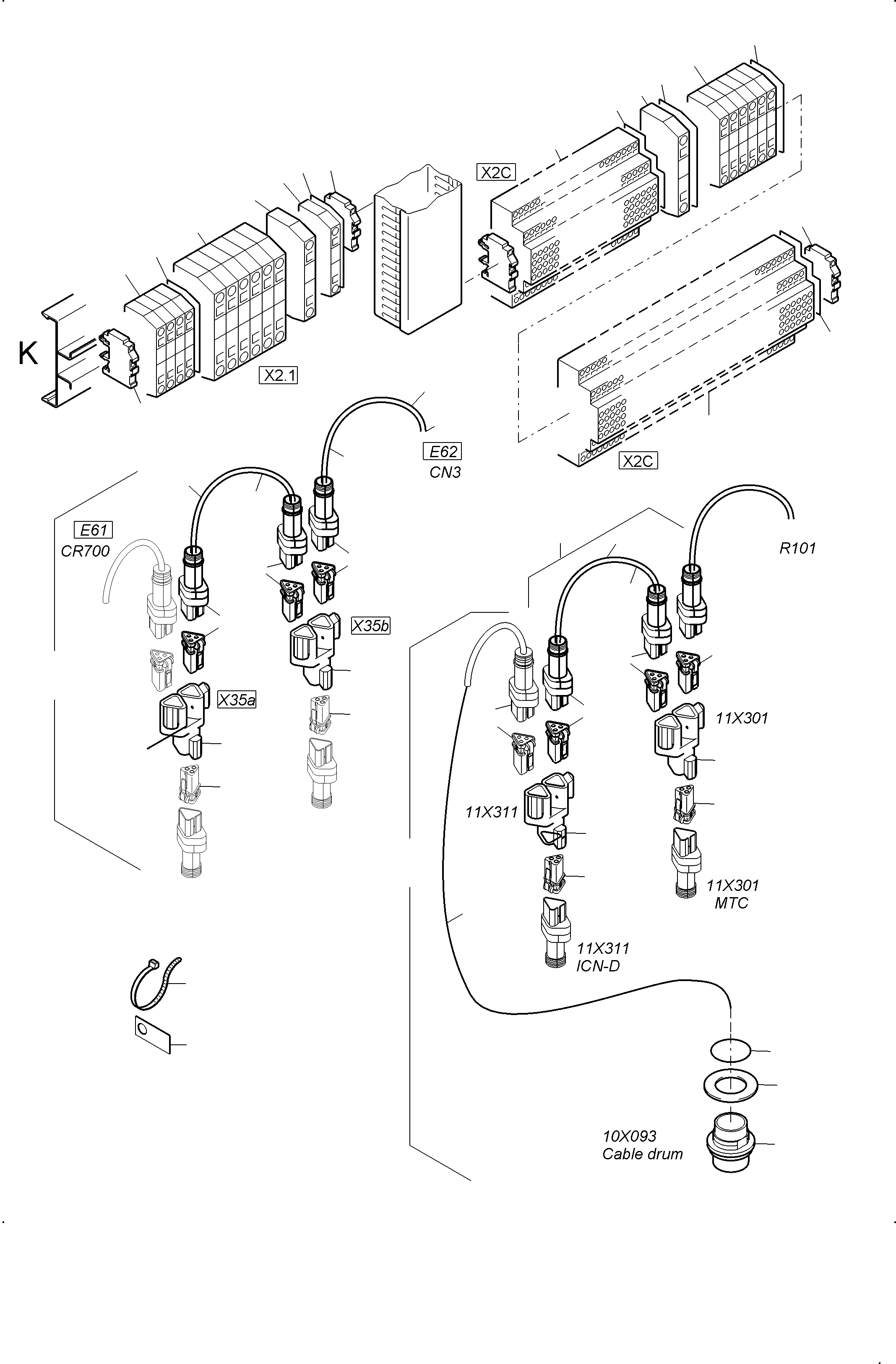 Excavators Mining Komatsu / PC3000-6E S/N 06346(G06346) / Main Switch Box X2 in Cab Support(255-2167f : 255-2167f)