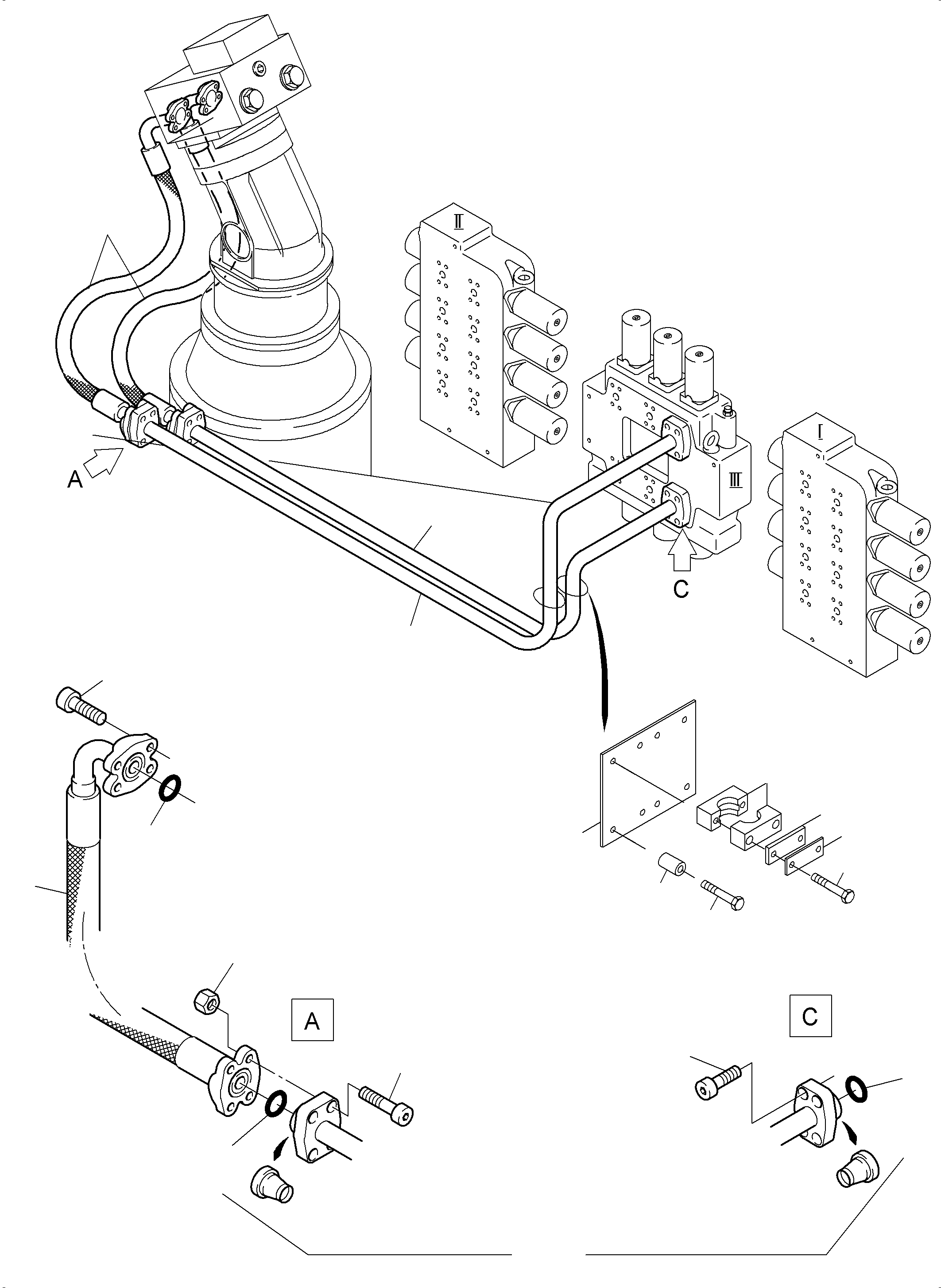 Excavators Mining Komatsu / PC3000-6 S/N 06348(G06348) / Pressure Lines (P) -Slew Gear(485-1867d : 485-1867d)