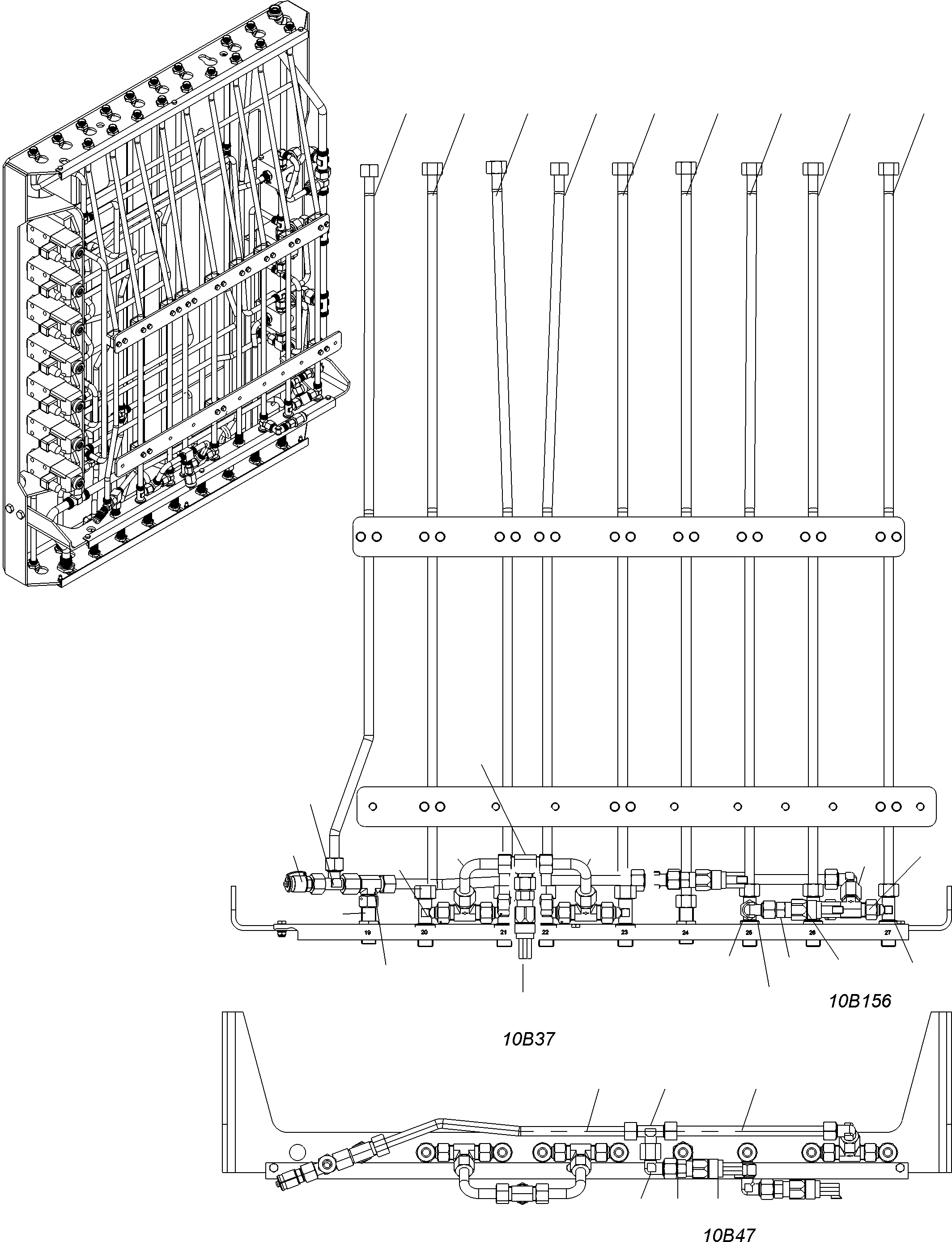 Excavators Mining Komatsu / PC3000-6 S/N 06352(G06352) / Pipes - Pilot Control Plate (BBE)(489-1882 : 489-1882)