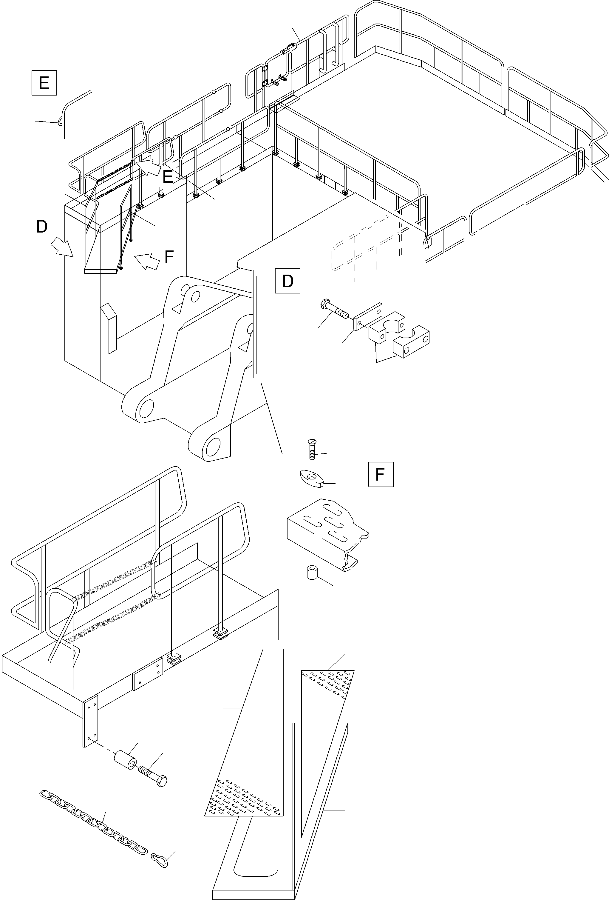 Excavators Mining Komatsu / PC3000-6 S/N 06352(G06352) / Ladders and Rails(489-1022c : 489-1022c)