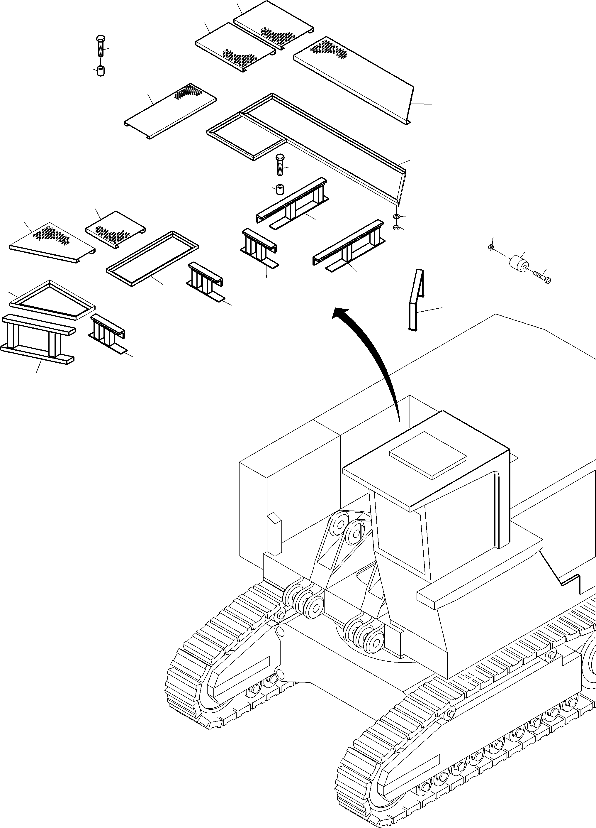 Excavators Mining Komatsu / PC3000-6 S/N 06353(G06353) / Platform (with catwalk fuel tank)(489-1052a : 489-1052a)