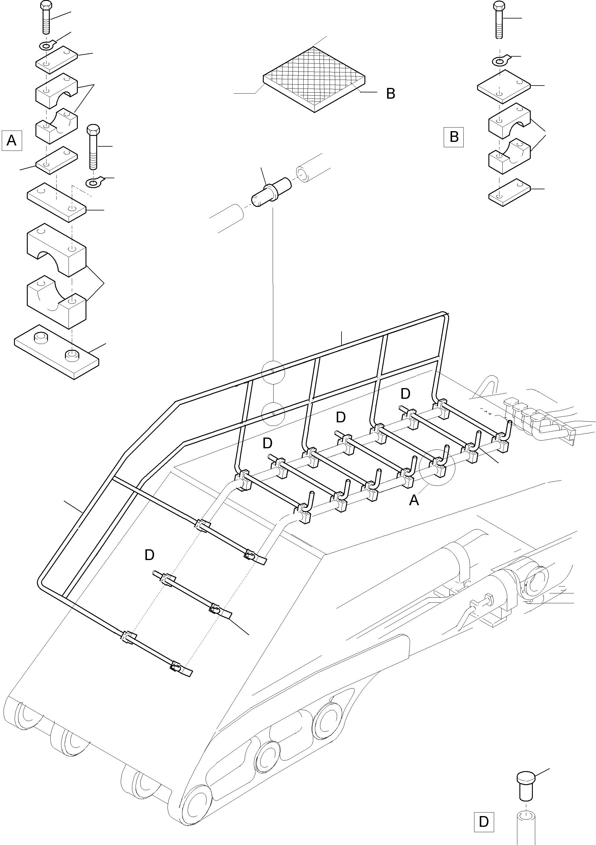 Excavators Mining Komatsu / PC4000-6E S/N 08194(G08194) / Ladder - Bullclam bucket boom 7,15m(355-4026b : 355-4026b)