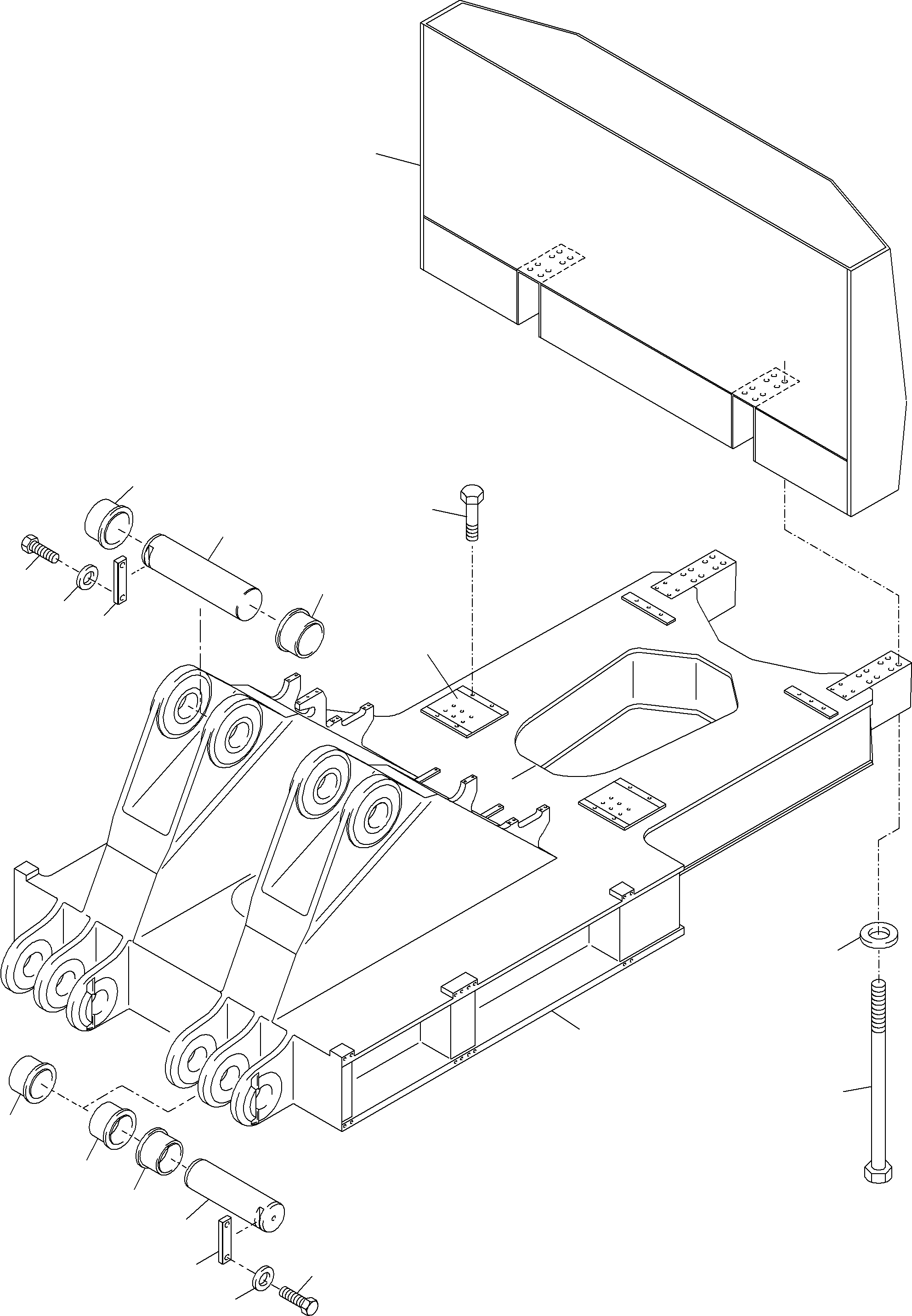Komatsu parts book diagram for PC4000-6 S/N 08195: PIN, BOOM - COUNTERWIGHT