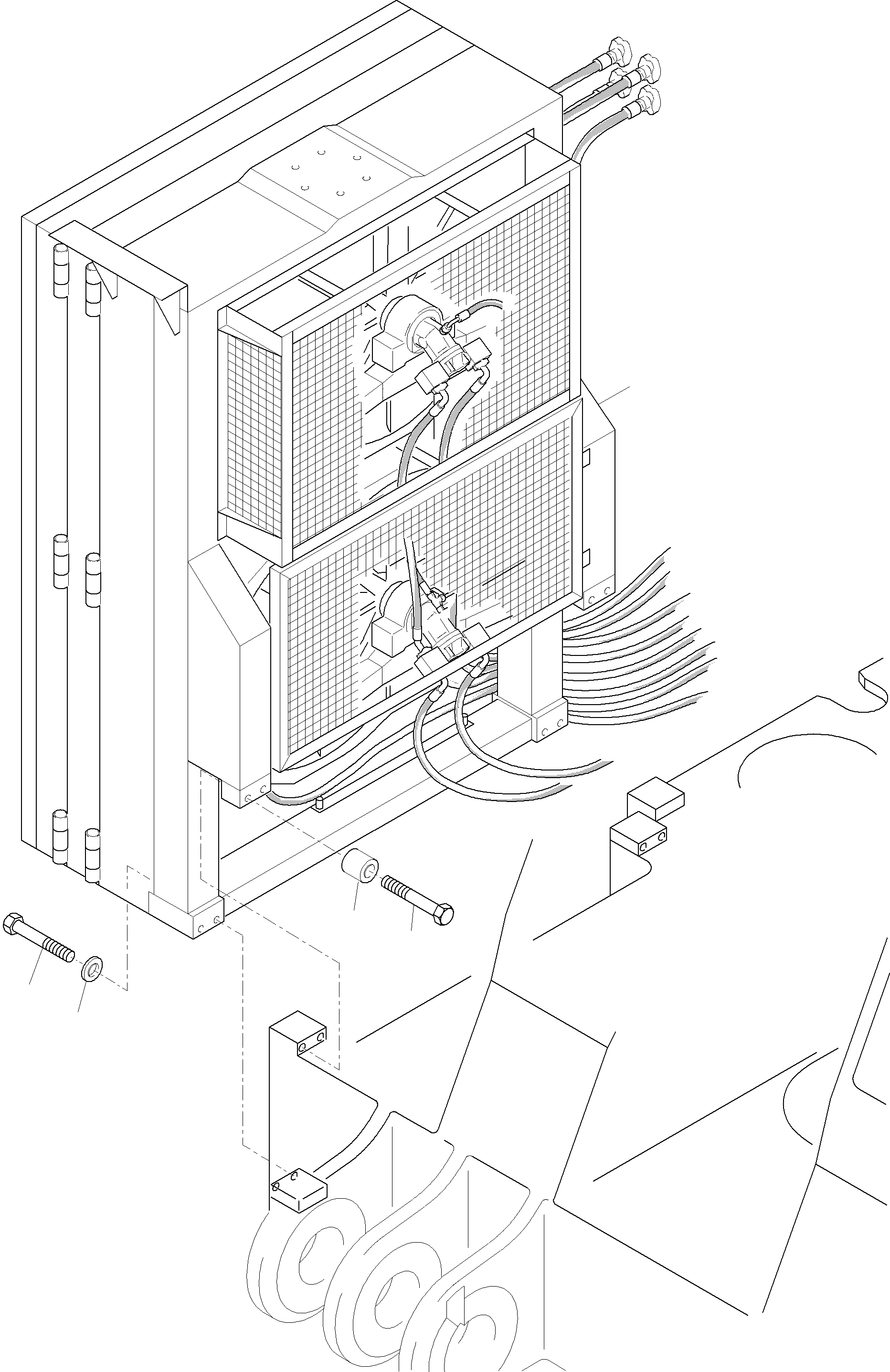 Komatsu parts book diagram for PC4000-6 S/N 08195: OIL COOLER SYSTEM
