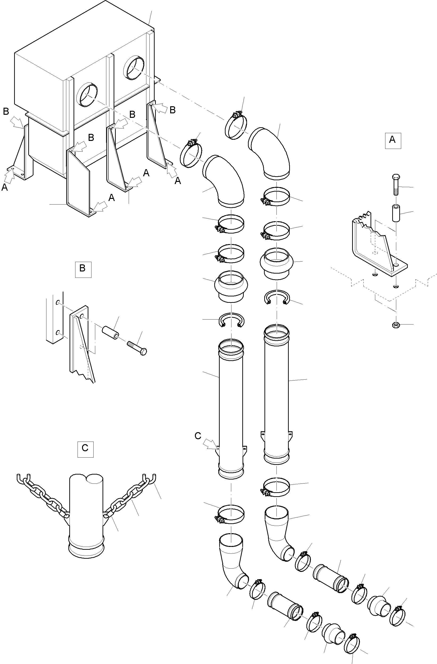 Komatsu parts book diagram for PC4000-6 S/N 08195: MOTOR AIR INTAKE