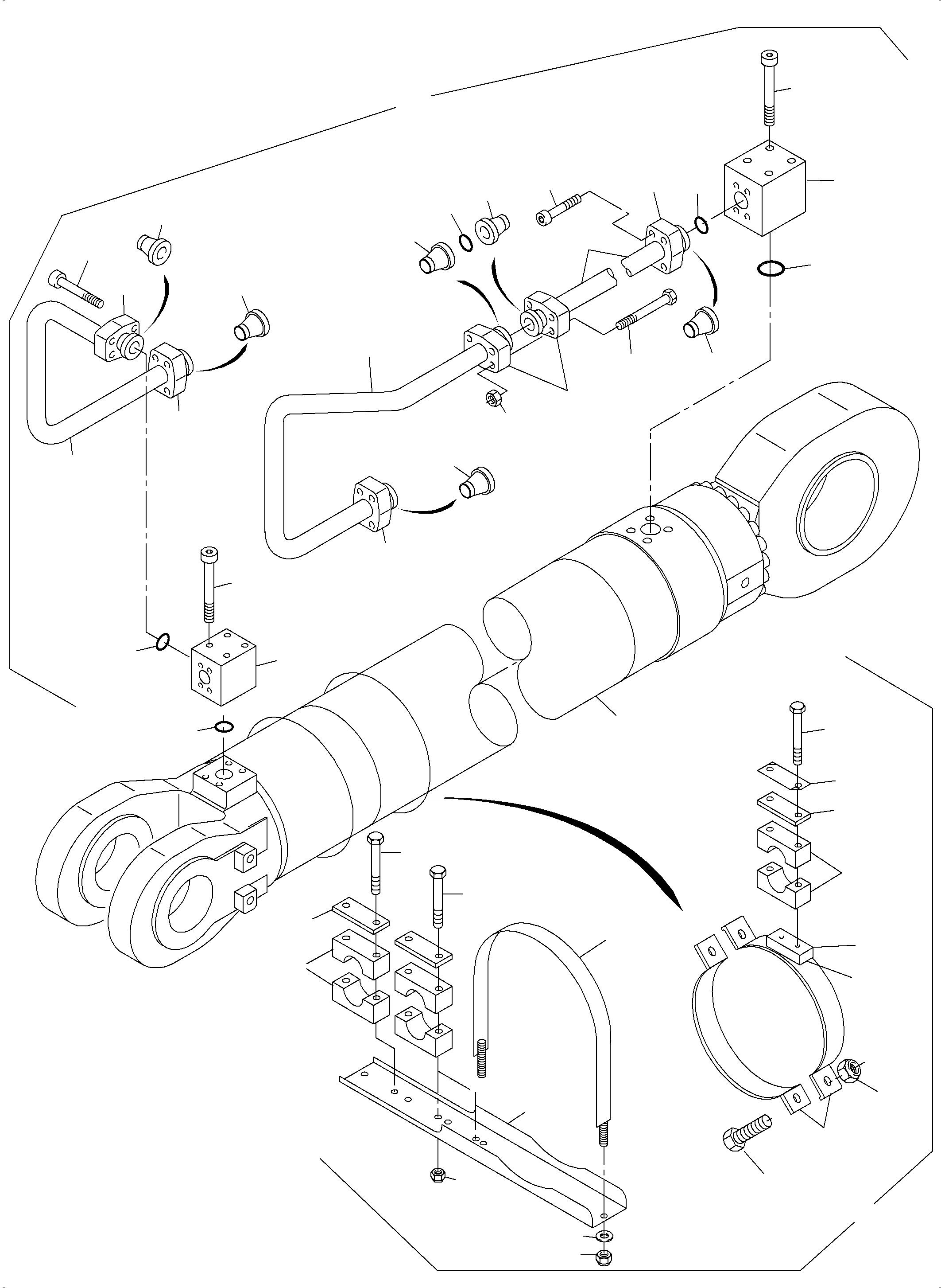 Komatsu parts book diagram for PC4000-6 S/N 08195: PIPING - BACKHOE CYLINDER L.H.