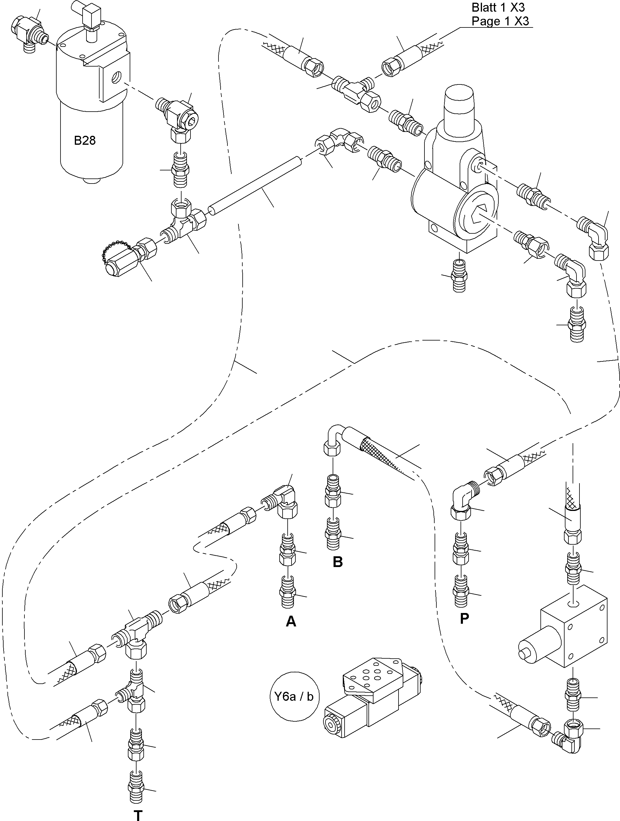 Komatsu parts book diagram for PC4000-6 S/N 08195: CONTROL- AND FILTER PLATE PIPING