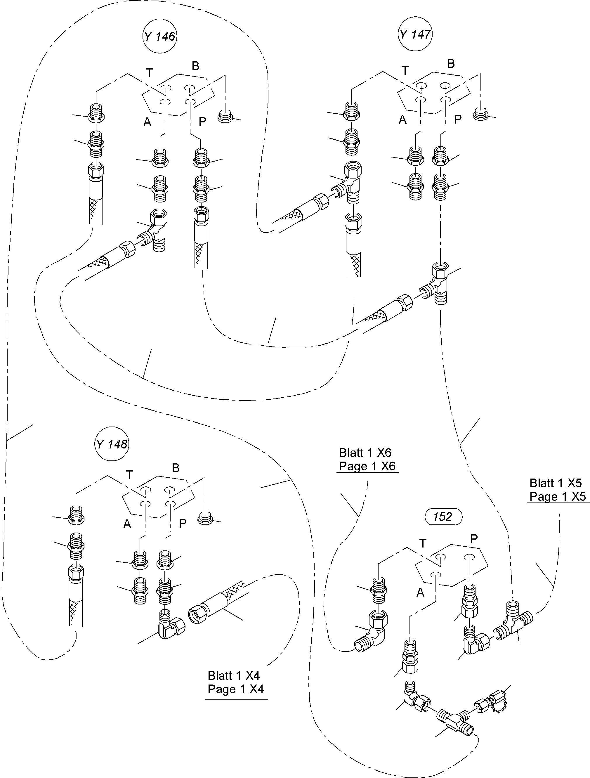 Komatsu parts book diagram for PC4000-6 S/N 08195: CONTROL- AND FILTER PLATE PIPING