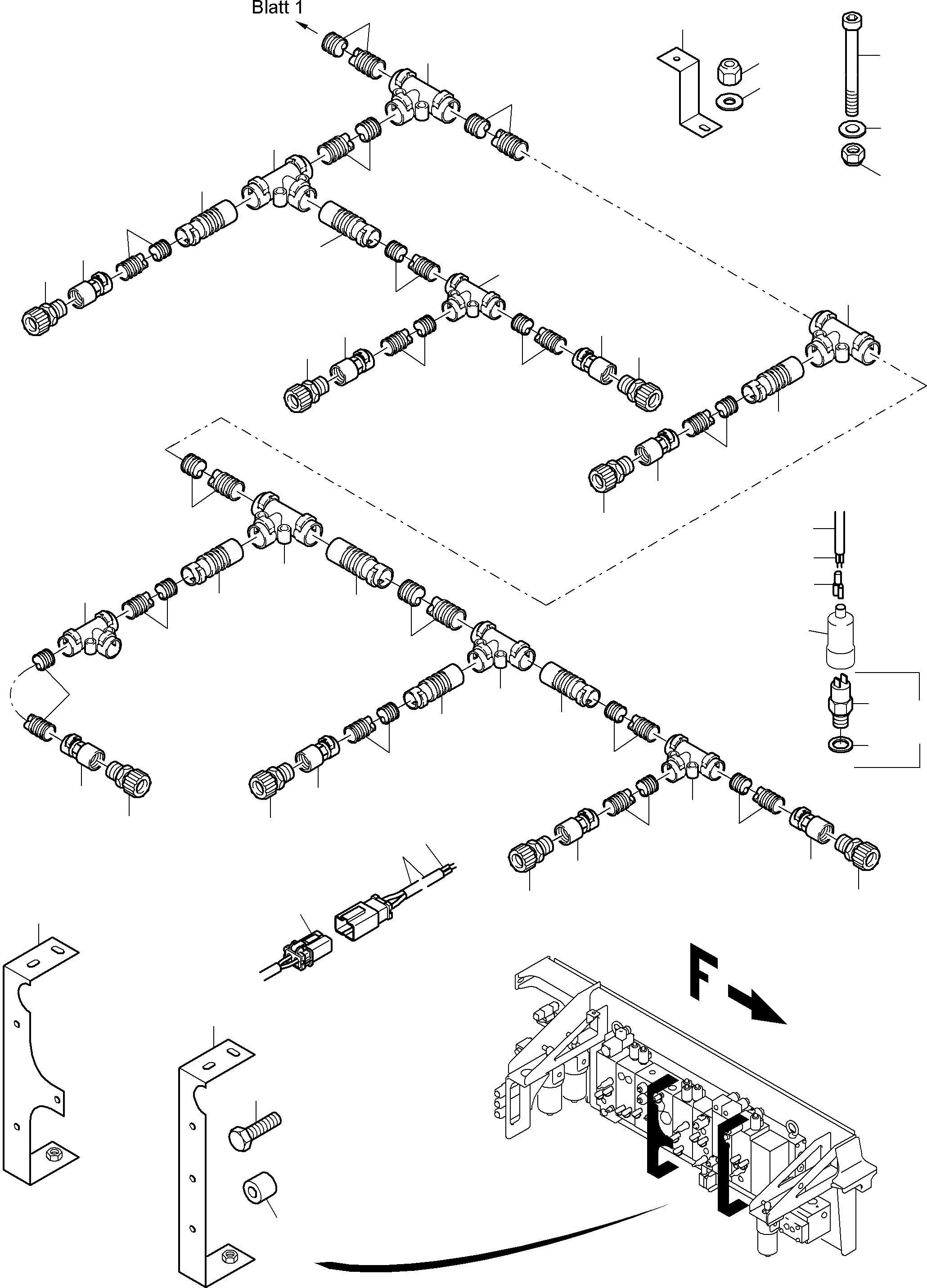 Komatsu parts book diagram for PC4000-6 S/N 08195: CABLES - CONTROL- AND FILTER PLATE