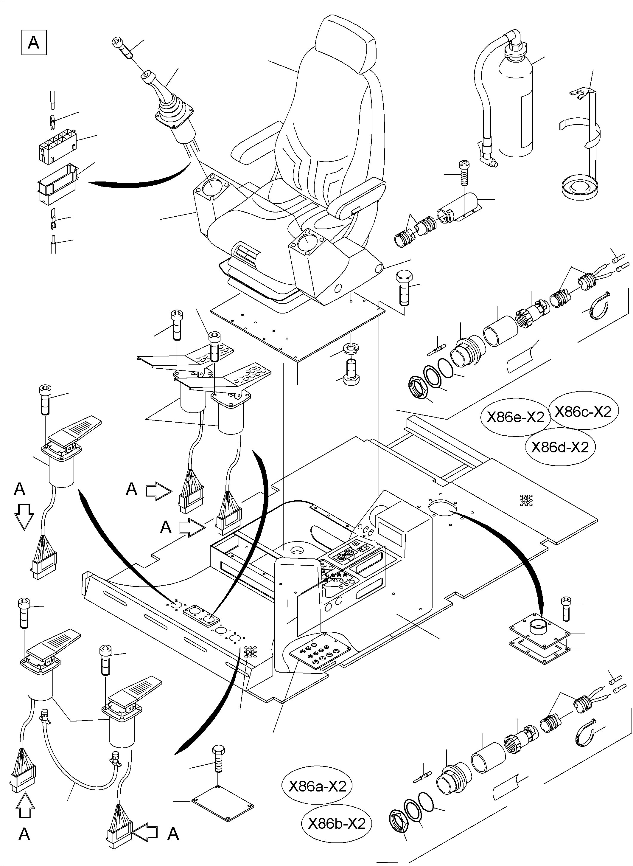 Komatsu parts book diagram for PC4000-6 S/N 08195: OPERATOR'S STAND