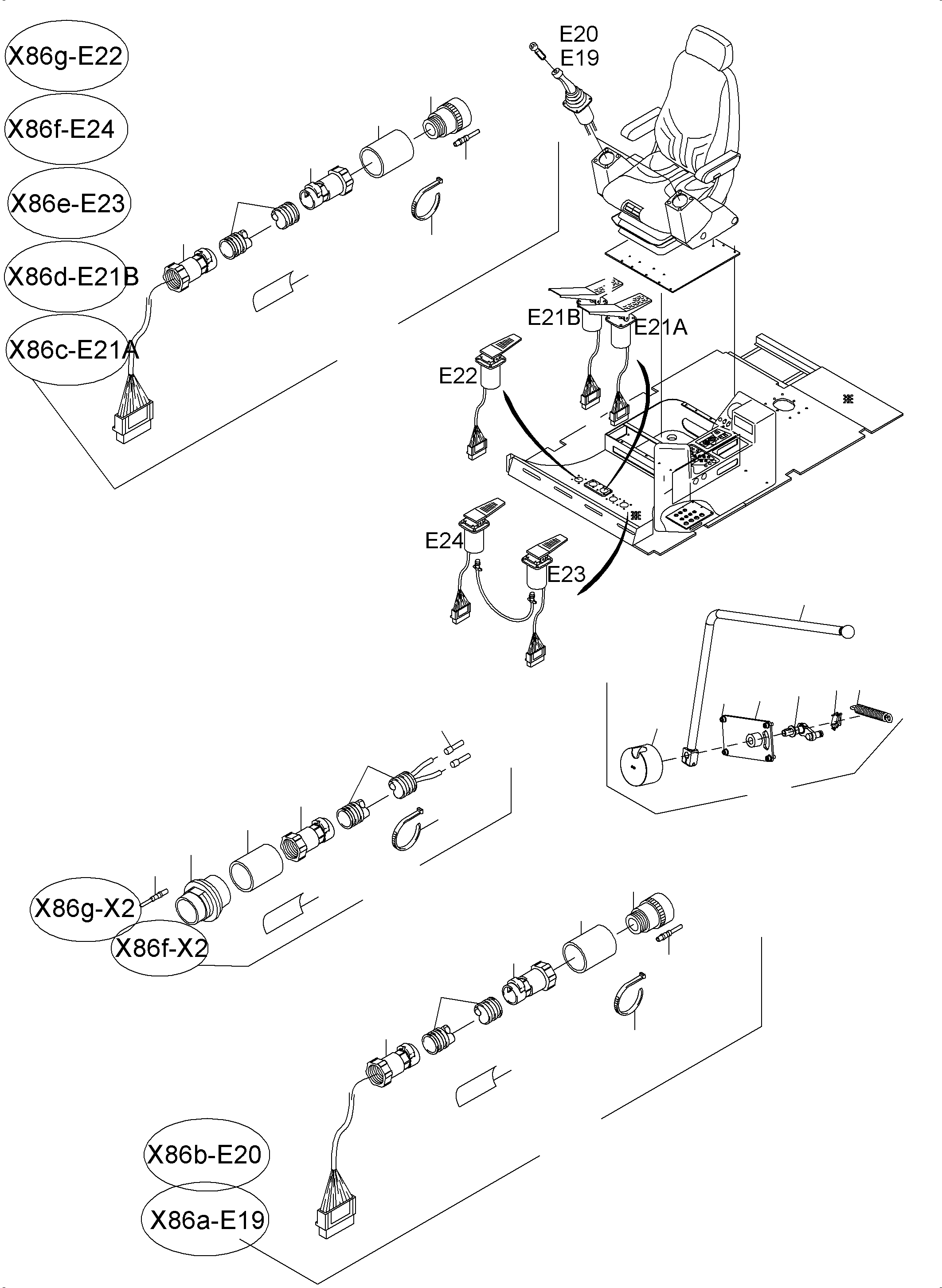 Komatsu parts book diagram for PC4000-6 S/N 08195: OPERATOR'S STAND