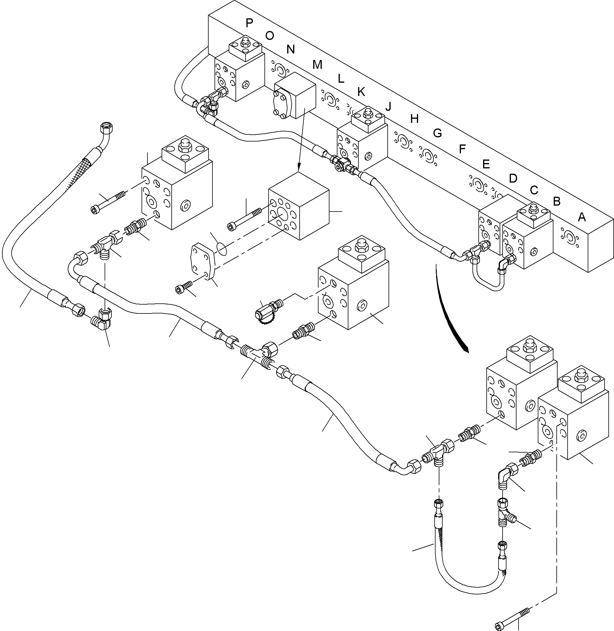 Komatsu parts book diagram for PC4000-6 S/N 08195: MAINFOLD