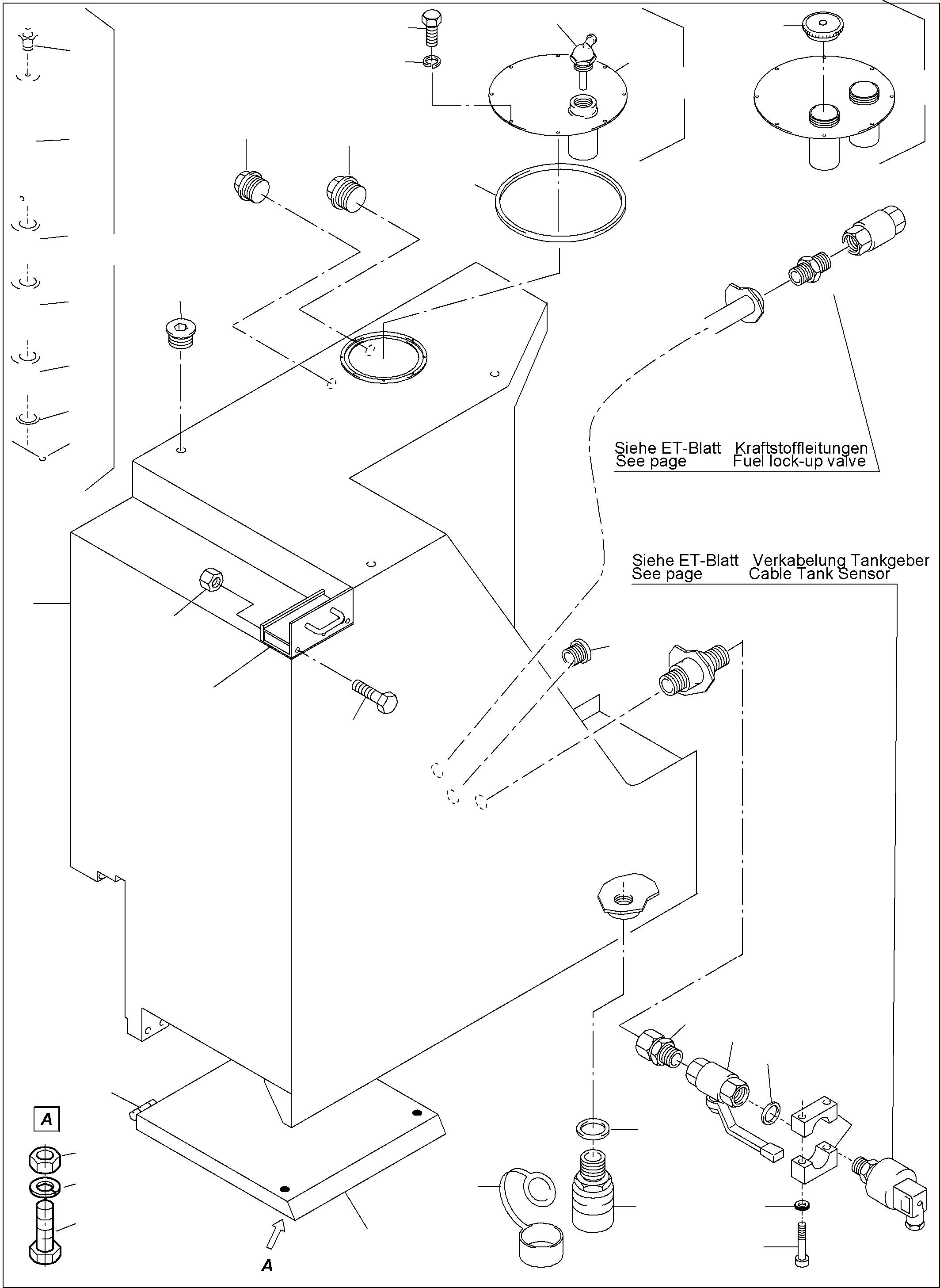 Komatsu parts book diagram for PC4000-6 S/N 08195: FUEL TANK