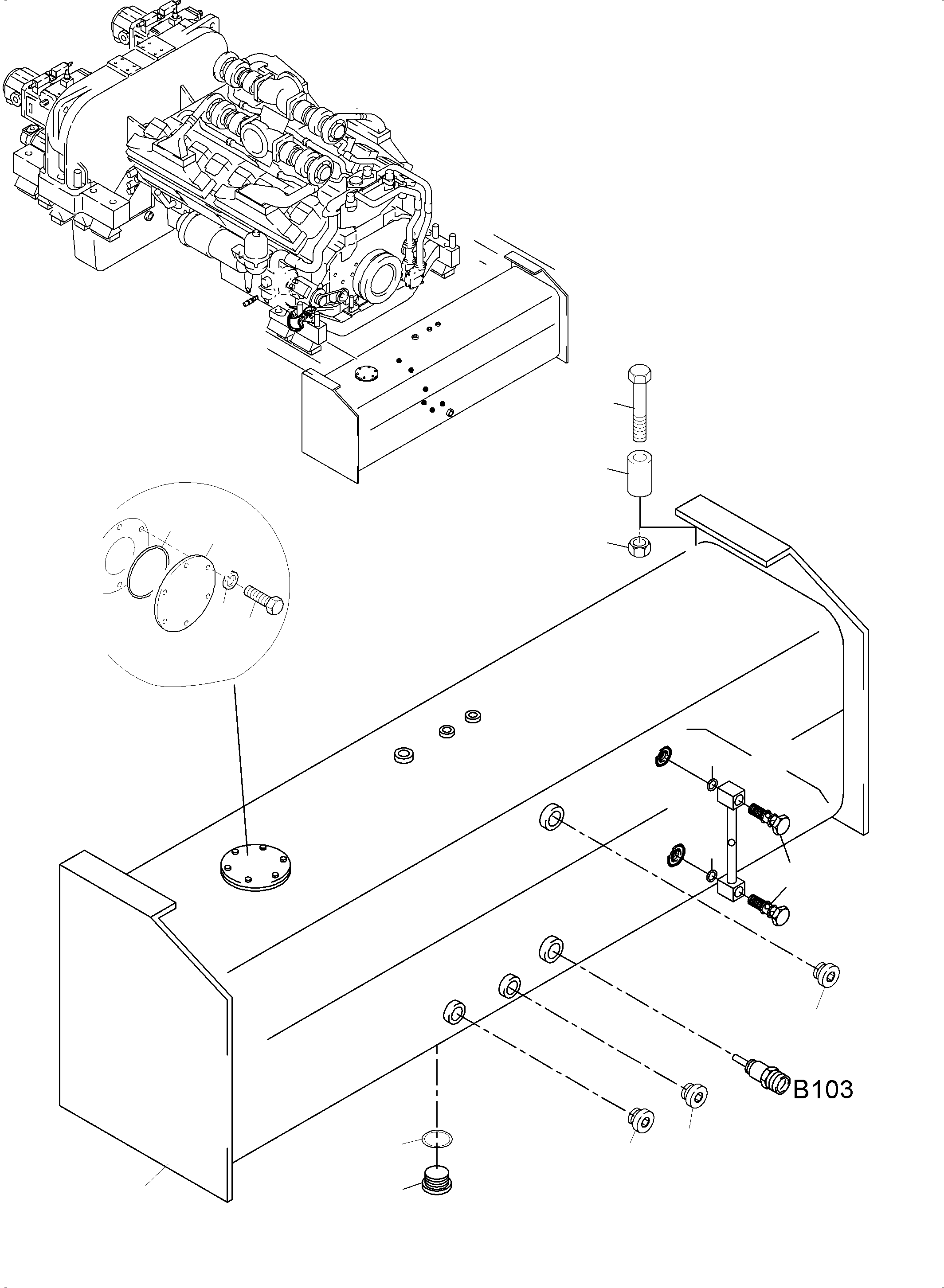 Komatsu parts book diagram for PC4000-6 S/N 08195: TANK