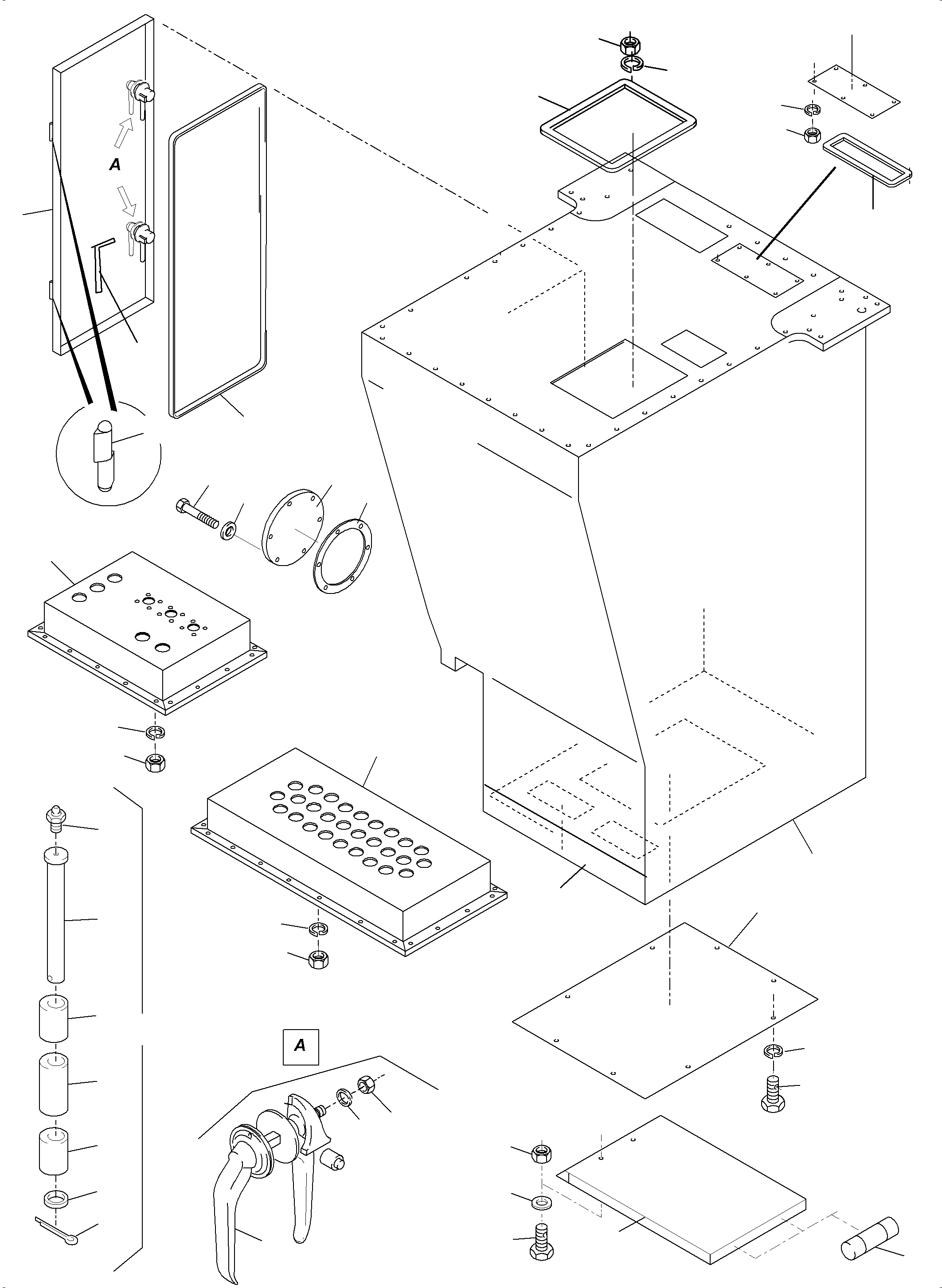 Komatsu parts book diagram for PC4000-6 S/N 08195: CAB SUPPORT ARR.