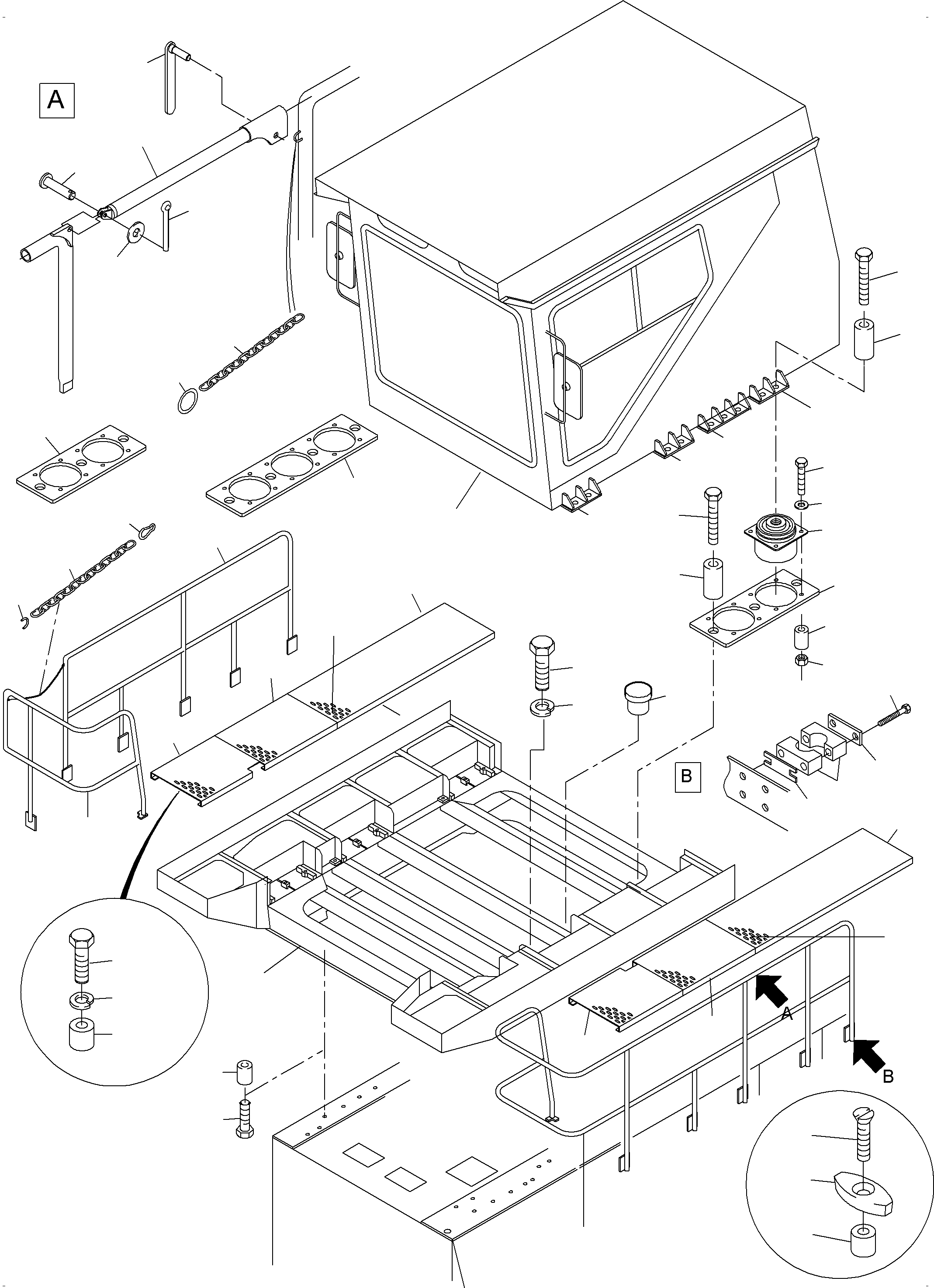 Komatsu parts book diagram for PC4000-6 S/N 08195: OPERATORґS CAB ARR.