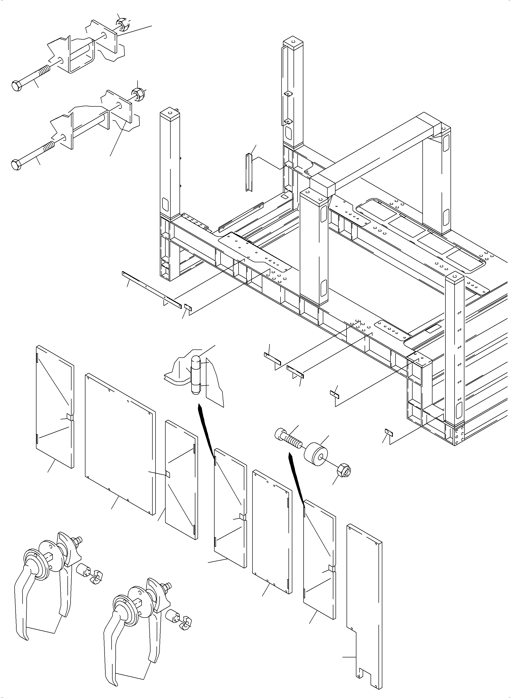 Komatsu parts book diagram for PC4000-6 S/N 08195: COVERING, ENGINE HOUSING