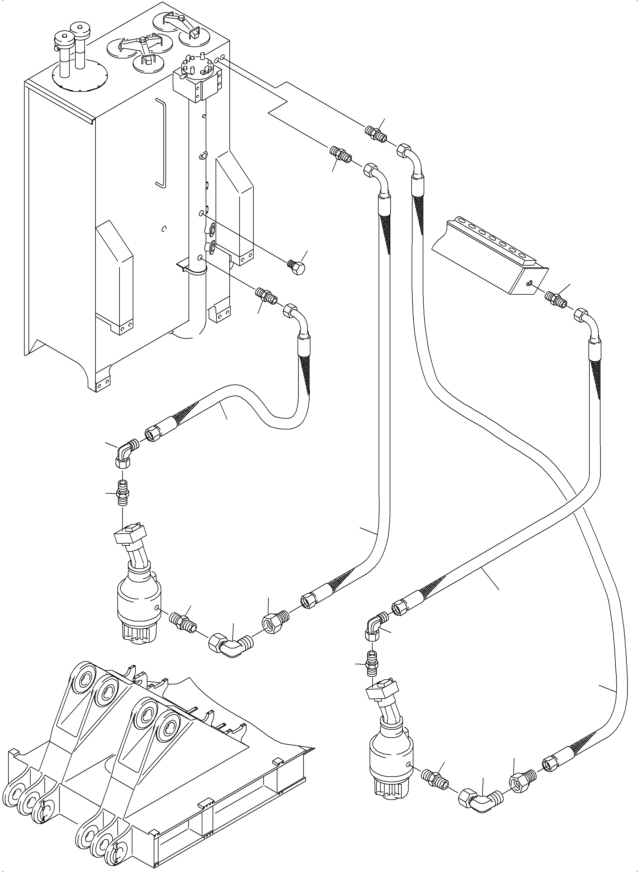 Komatsu parts book diagram for PC4000-6 S/N 08195: LINES SLEW GEAR