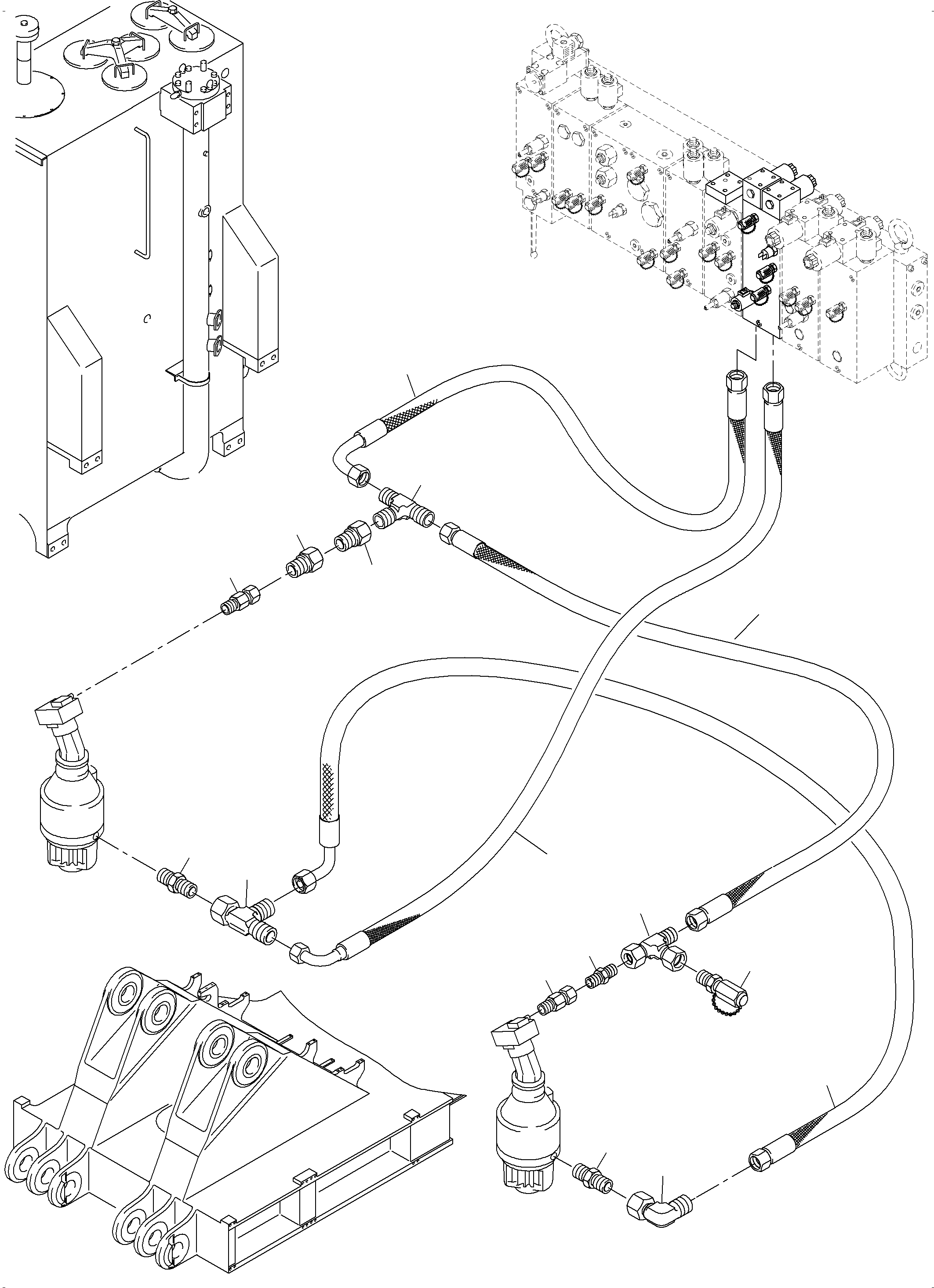 Komatsu parts book diagram for PC4000-6 S/N 08195: LINES SLEW GEAR