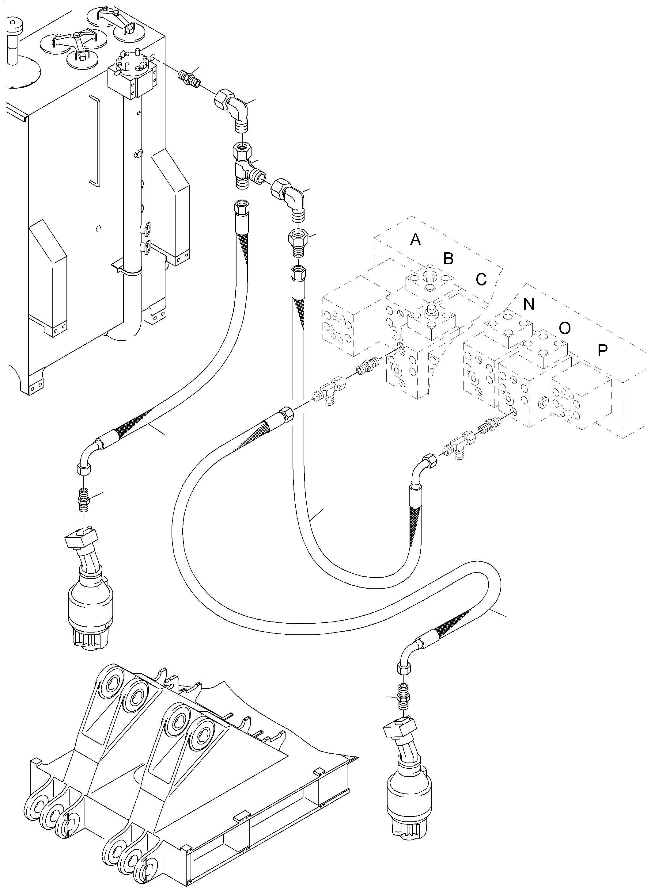 Komatsu parts book diagram for PC4000-6 S/N 08195: LINES SLEW GEAR
