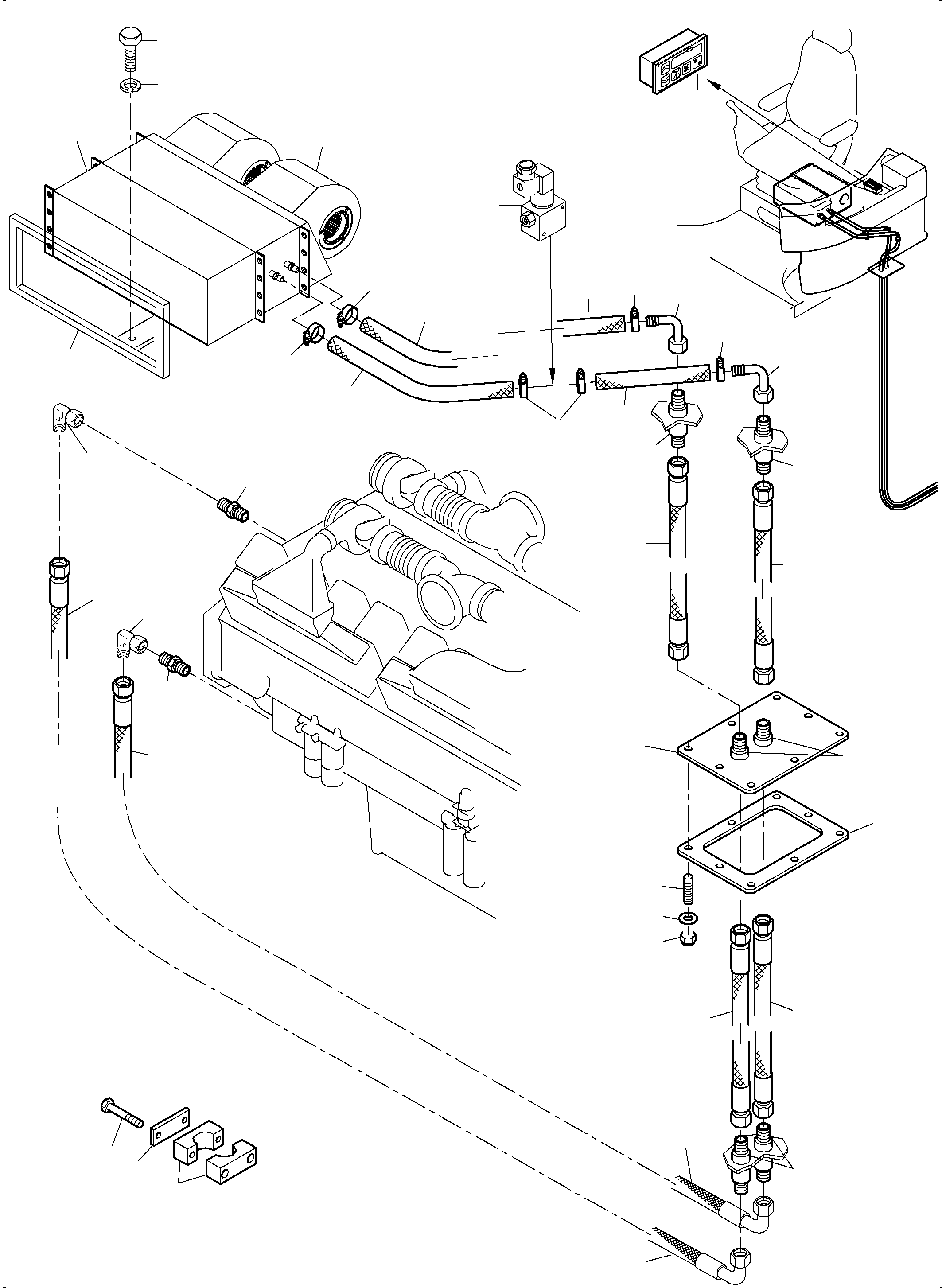 Komatsu parts book diagram for PC4000-6 S/N 08195: CAB HEATER ARR.