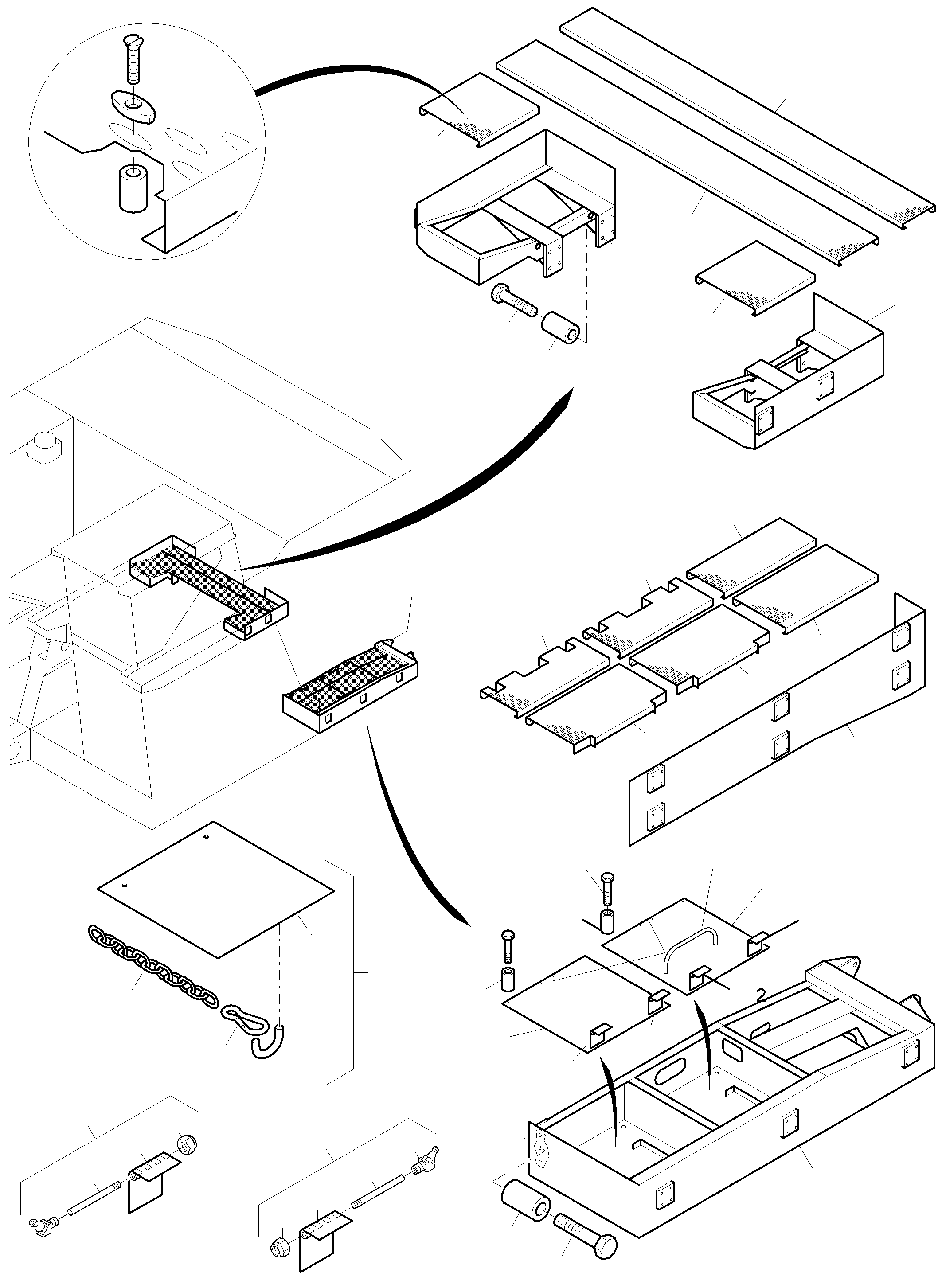 Komatsu parts book diagram for PC4000-6 S/N 08195: RAILS AND PLATFORMS