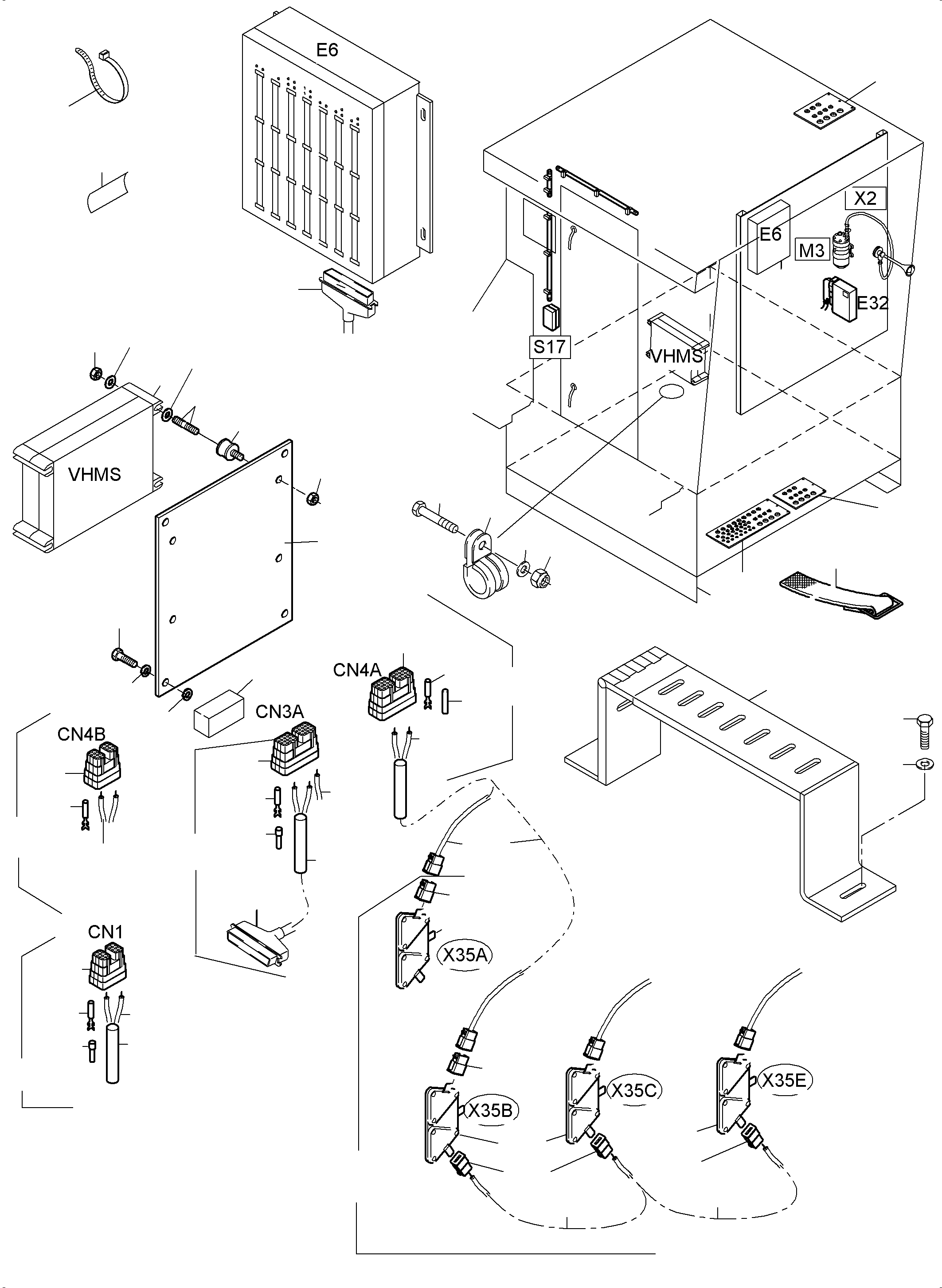 Komatsu parts book diagram for PC4000-6 S/N 08195: ELECTRIC - CAB SUPPORT