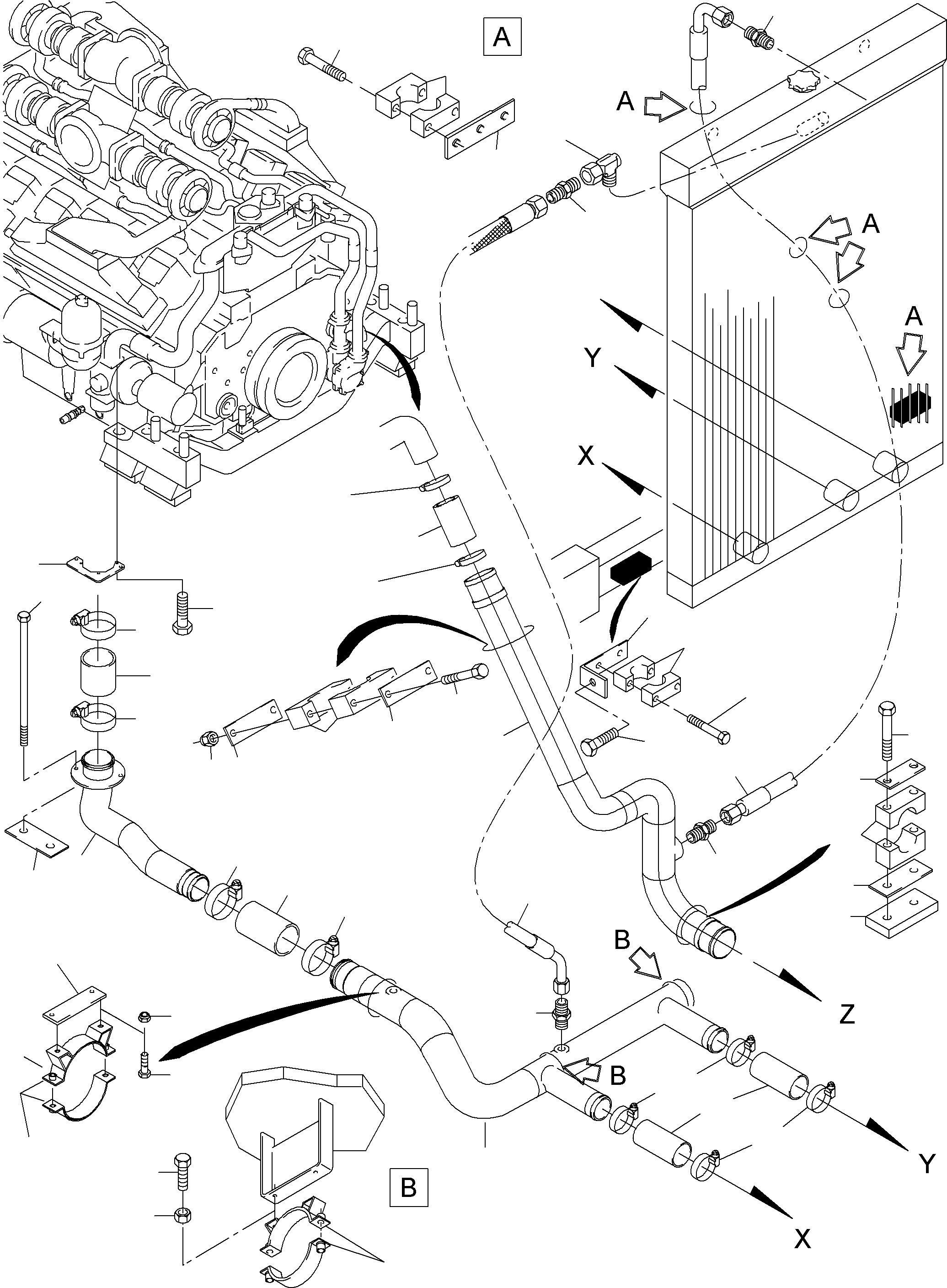 Excavators Mining Komatsu / PC4000-6 S/N 08197(G08197) / Coolant Water Lines(355-1240g : 355-1240g)