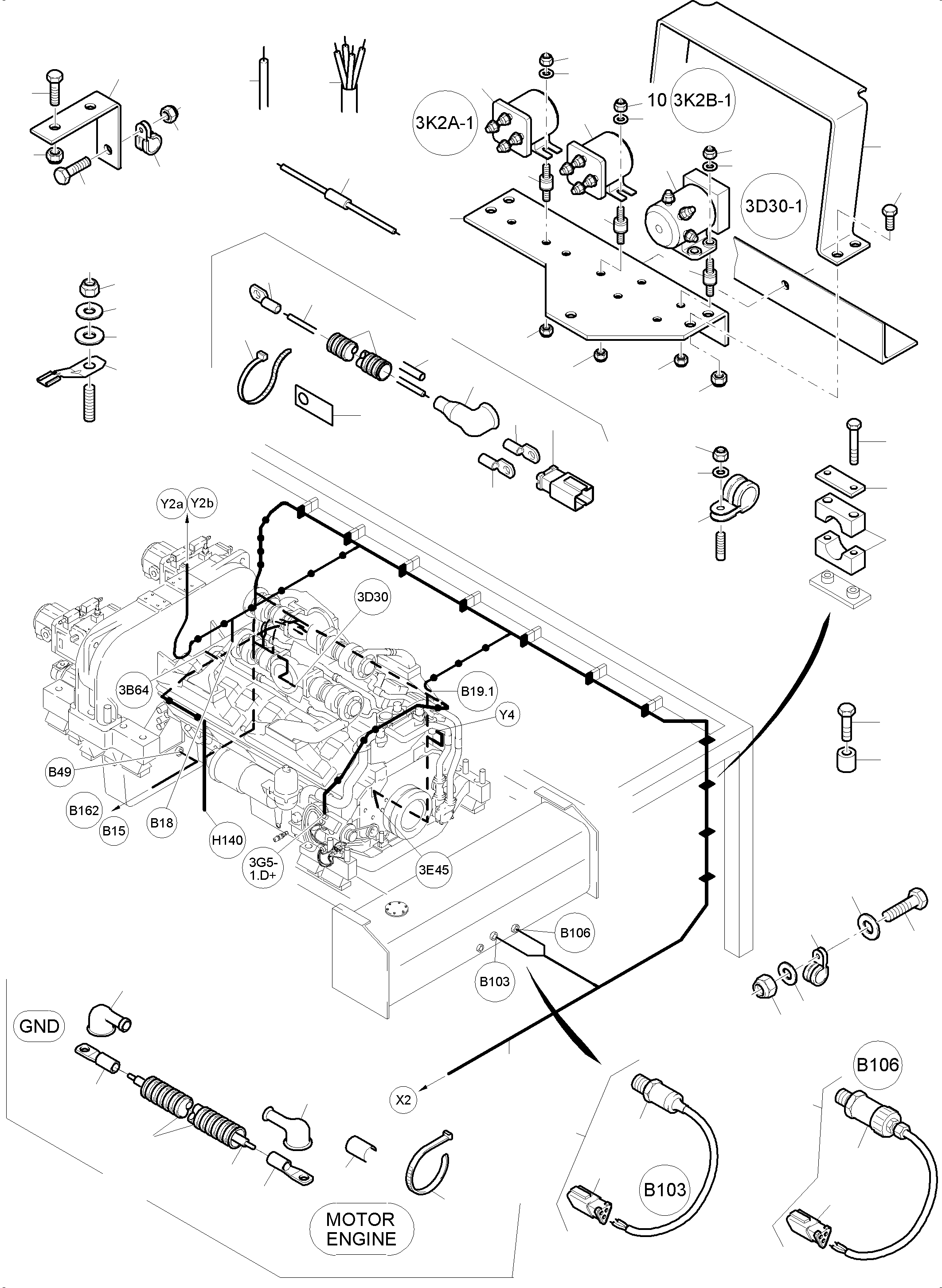 Excavators Mining Komatsu / PC4000-6 S/N 08197(G08197) / Cables - Engine and Transmitter(355-2185e : 355-2185e)