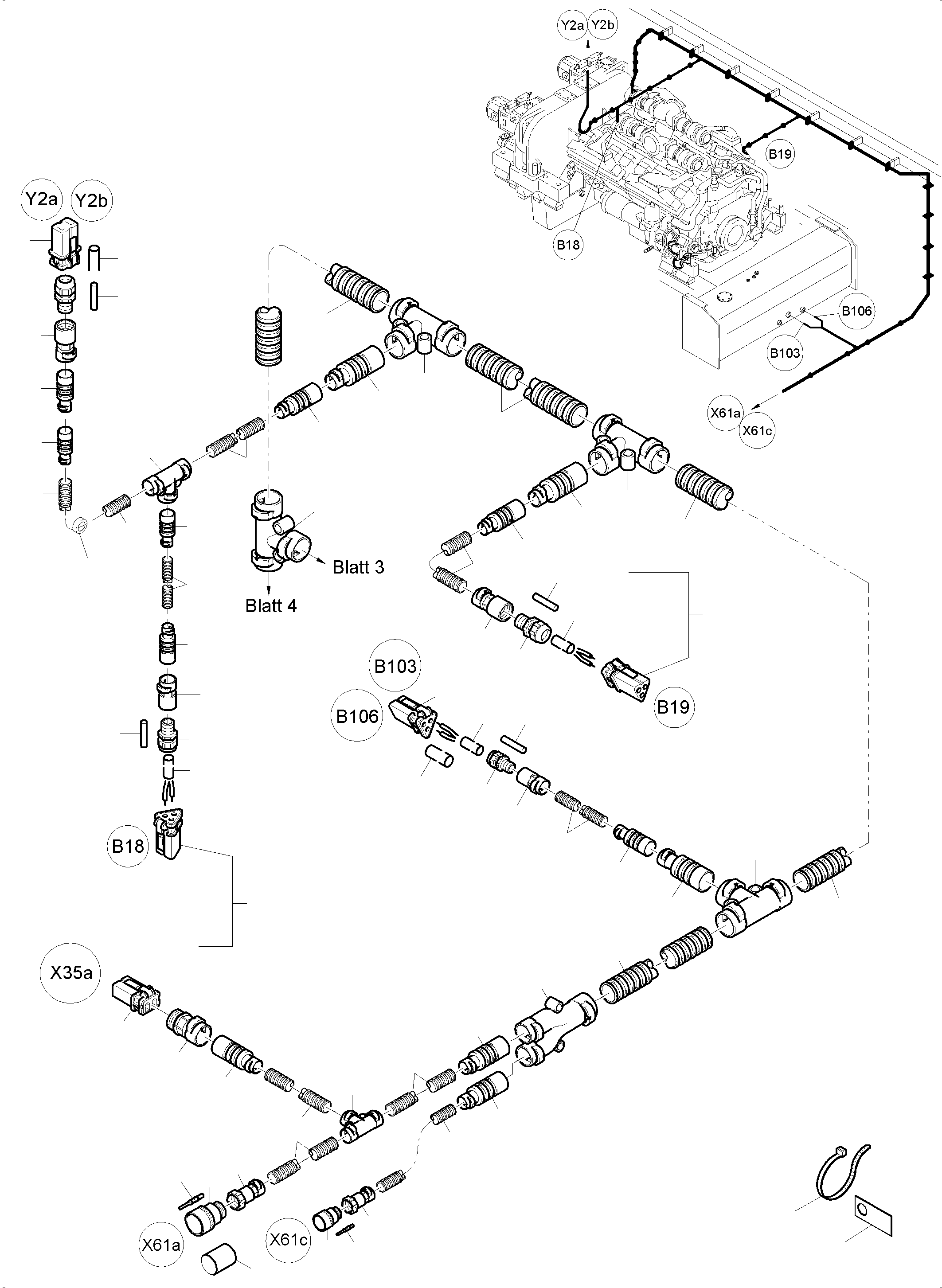 Excavators Mining Komatsu / PC4000-6 S/N 08197(G08197) / Cables - Engine and Transmitter(355-2185e : 355-2185e)
