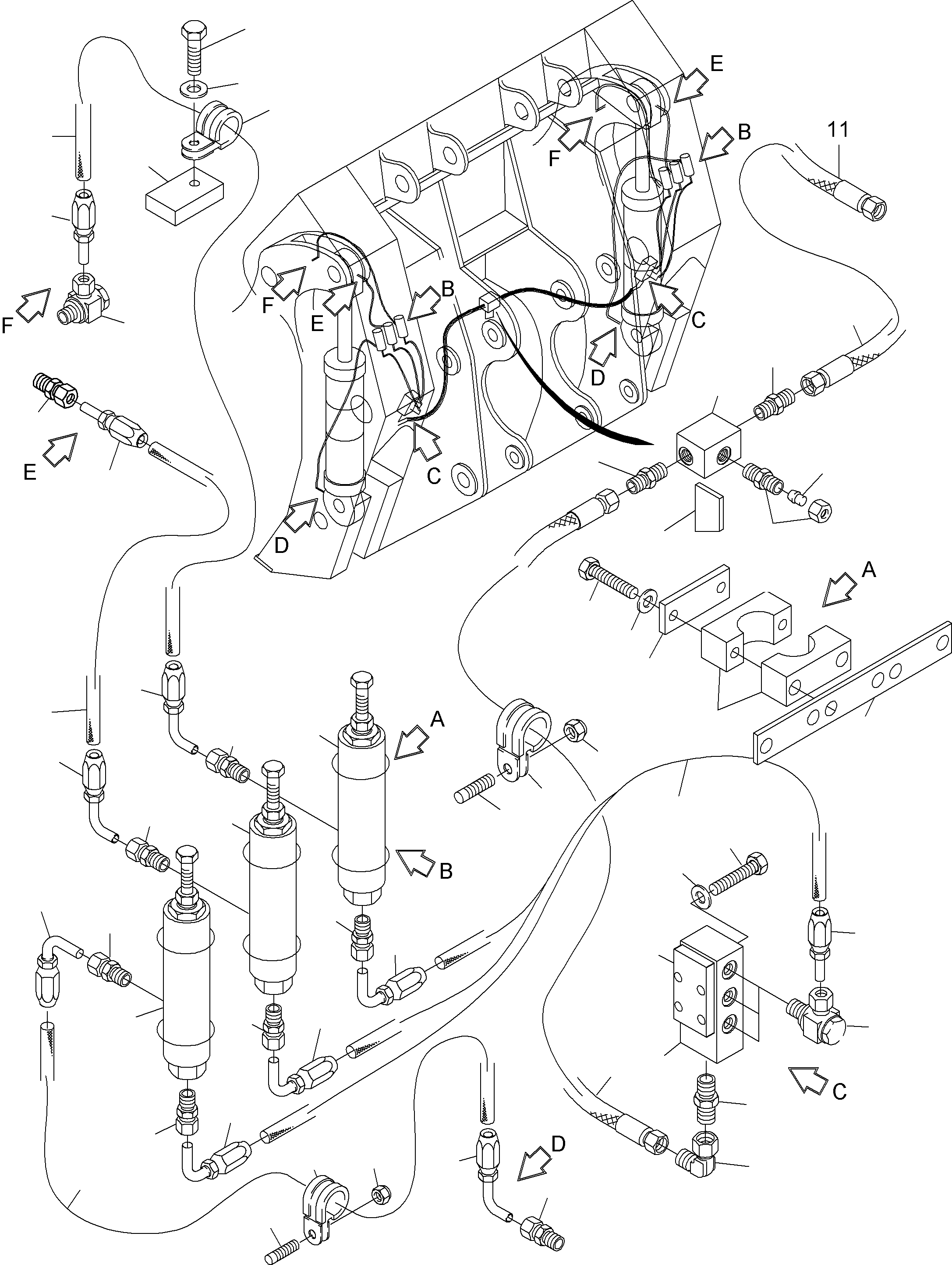 Excavators Mining Komatsu / PC4000-6E S/N 08198(G08198) / Central Lubrication - Bullclam, Standard(355-2360b : 355-2360b)
