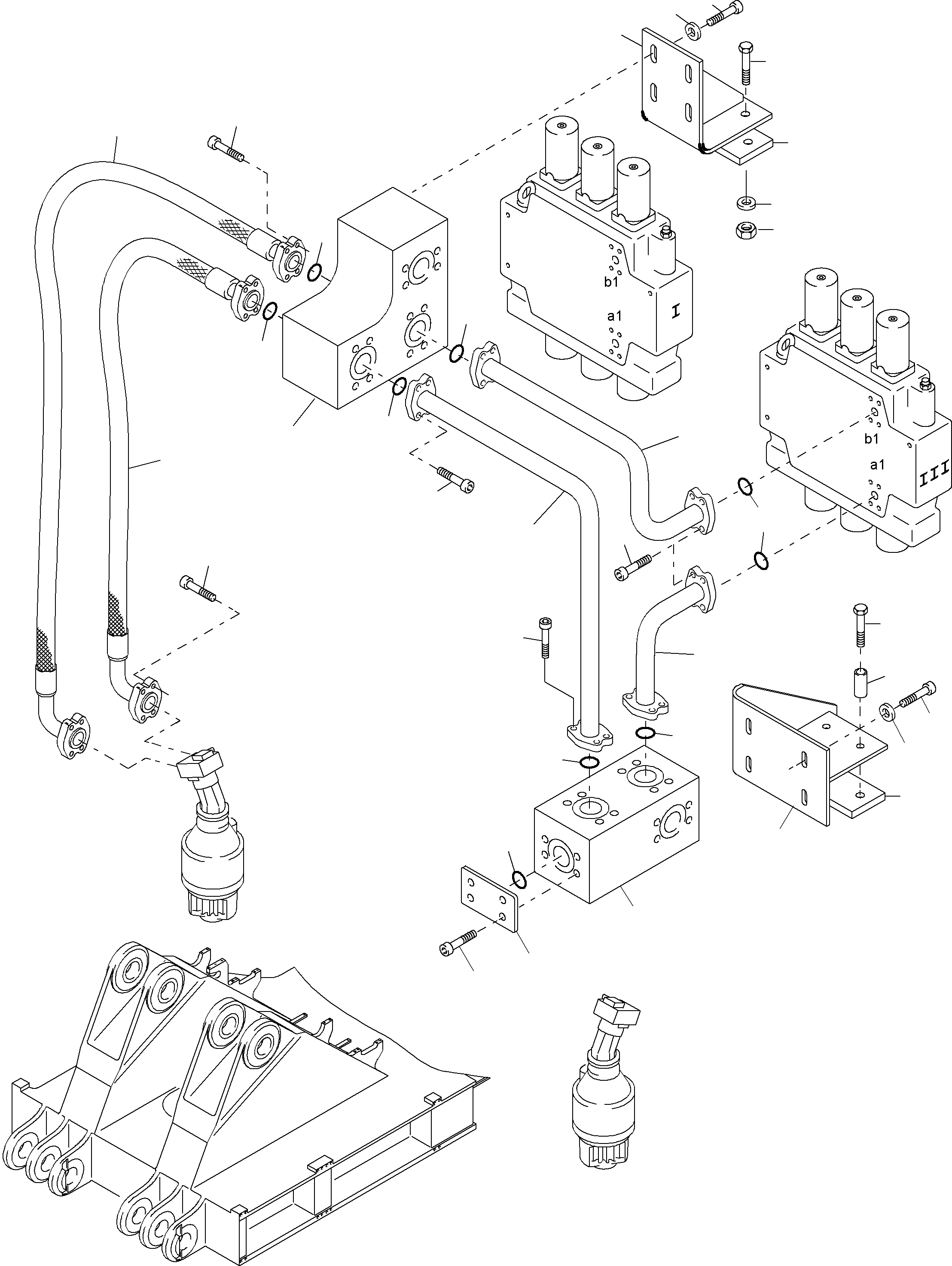 Komatsu parts book diagram for PC4000-6E S/N 08202: PRESSURE LINES - SLEW GEAR