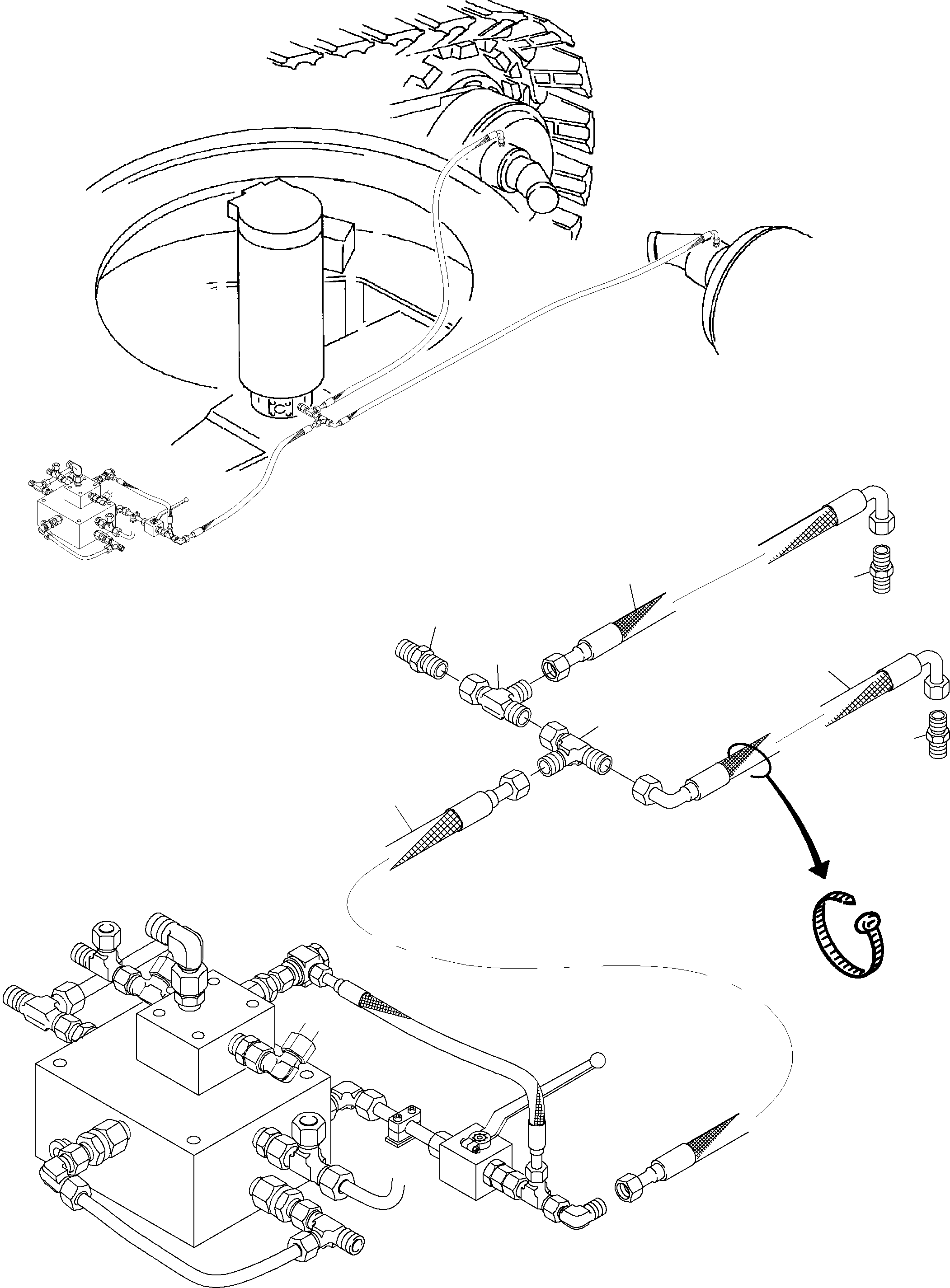 Komatsu parts book diagram for PC4000-6E S/N 08202: PIPING - BRAKE