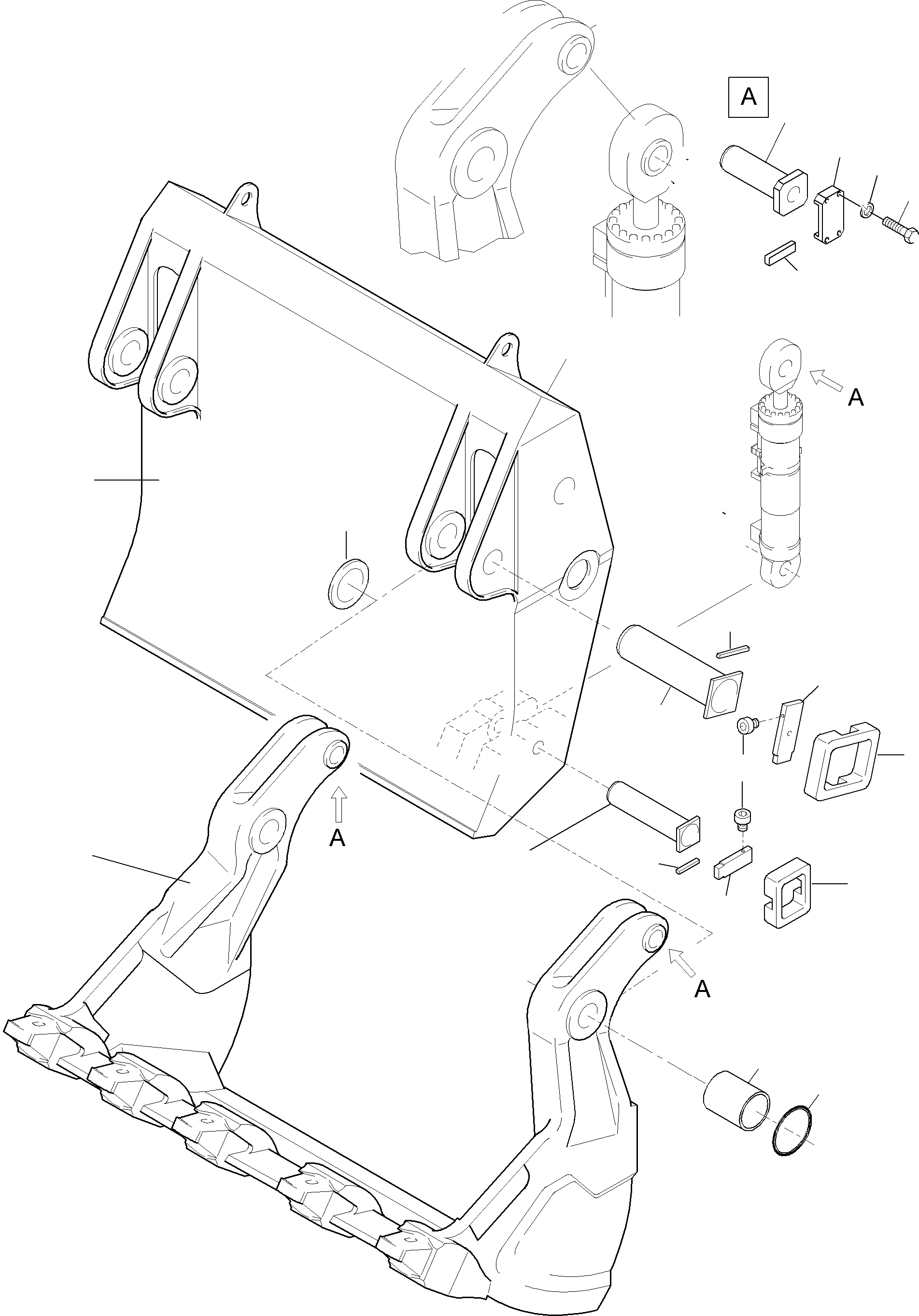 Komatsu parts book diagram for PC4000-6E S/N 08202: BULLCLAM BUCKET 22,0 CBM