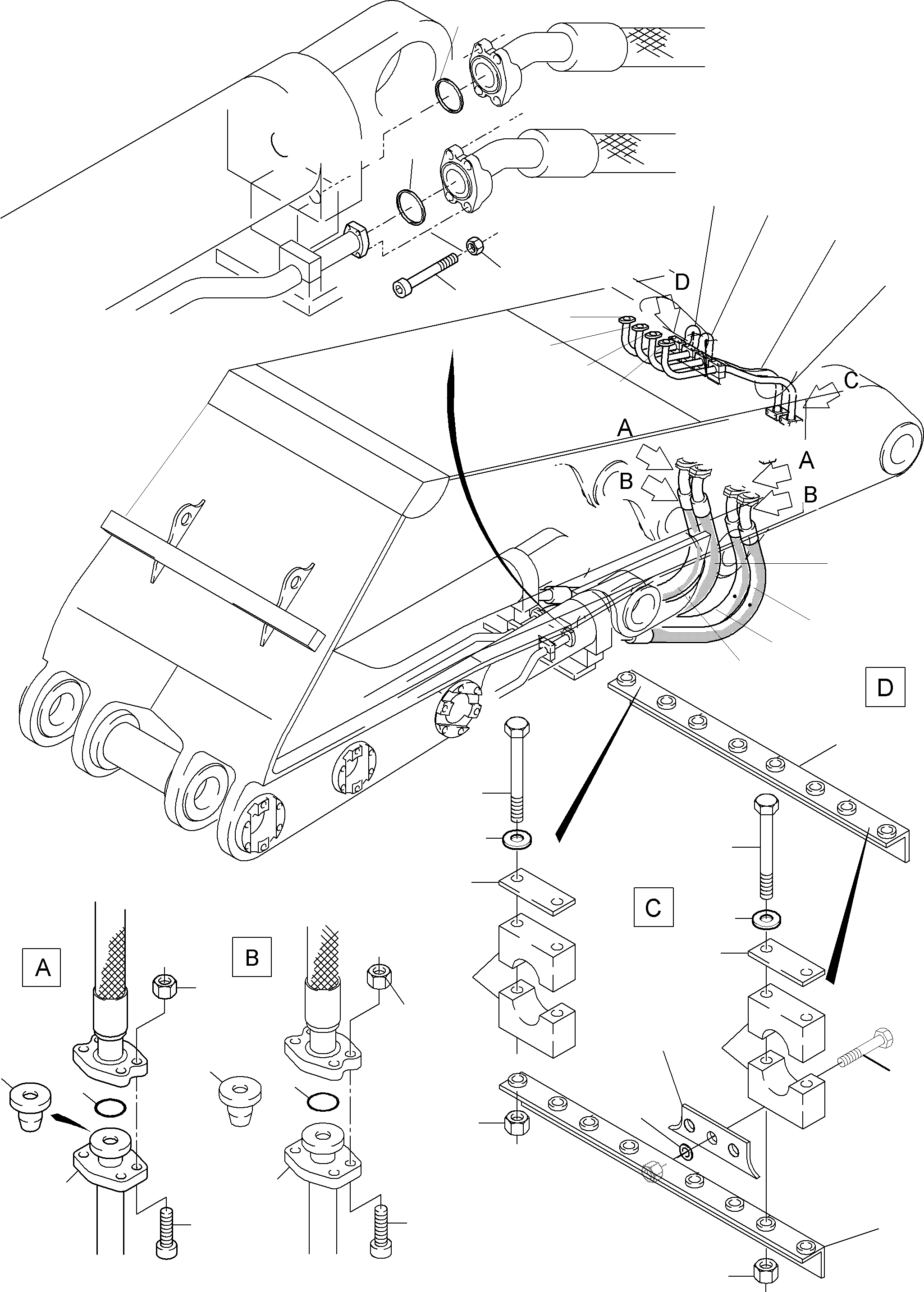 Komatsu parts book diagram for PC4000-6E S/N 08202: BULLCLAM BUCKET BOOM 7,15 M