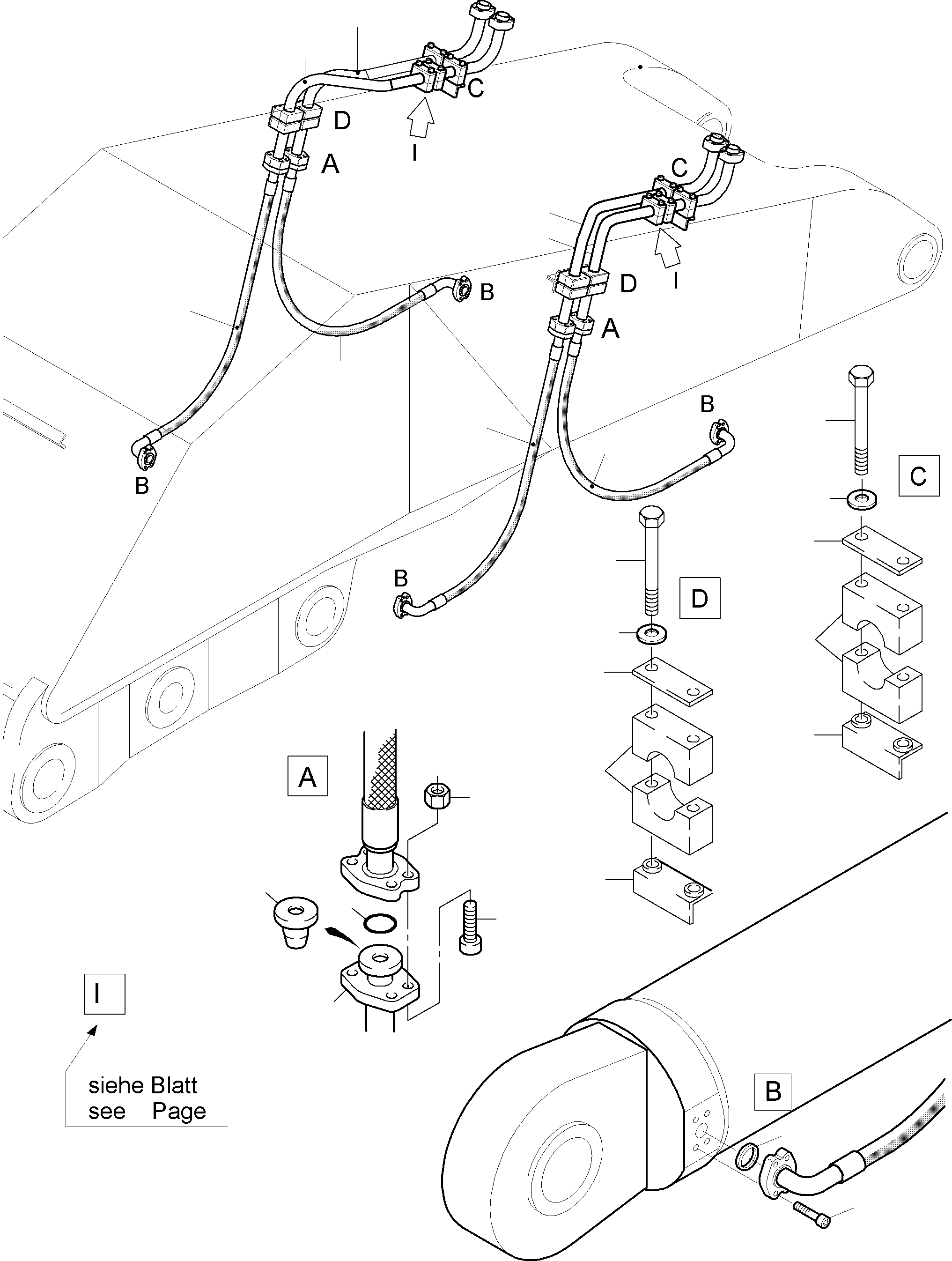Komatsu parts book diagram for PC4000-6E S/N 08202: BULLCLAM BUCKET BOOM 7,15 M