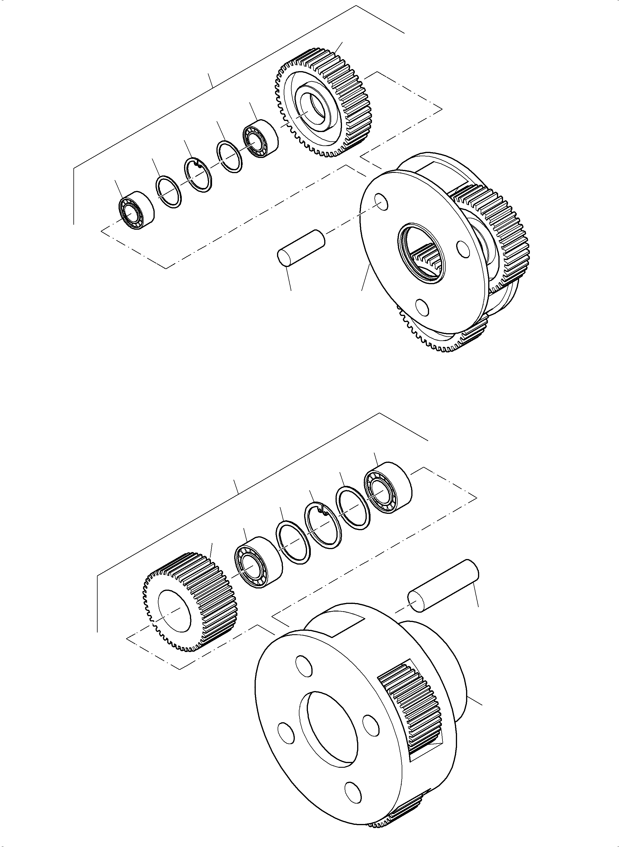 Komatsu parts book diagram for PC4000-6E S/N 08202: TRAVELLING GEAR