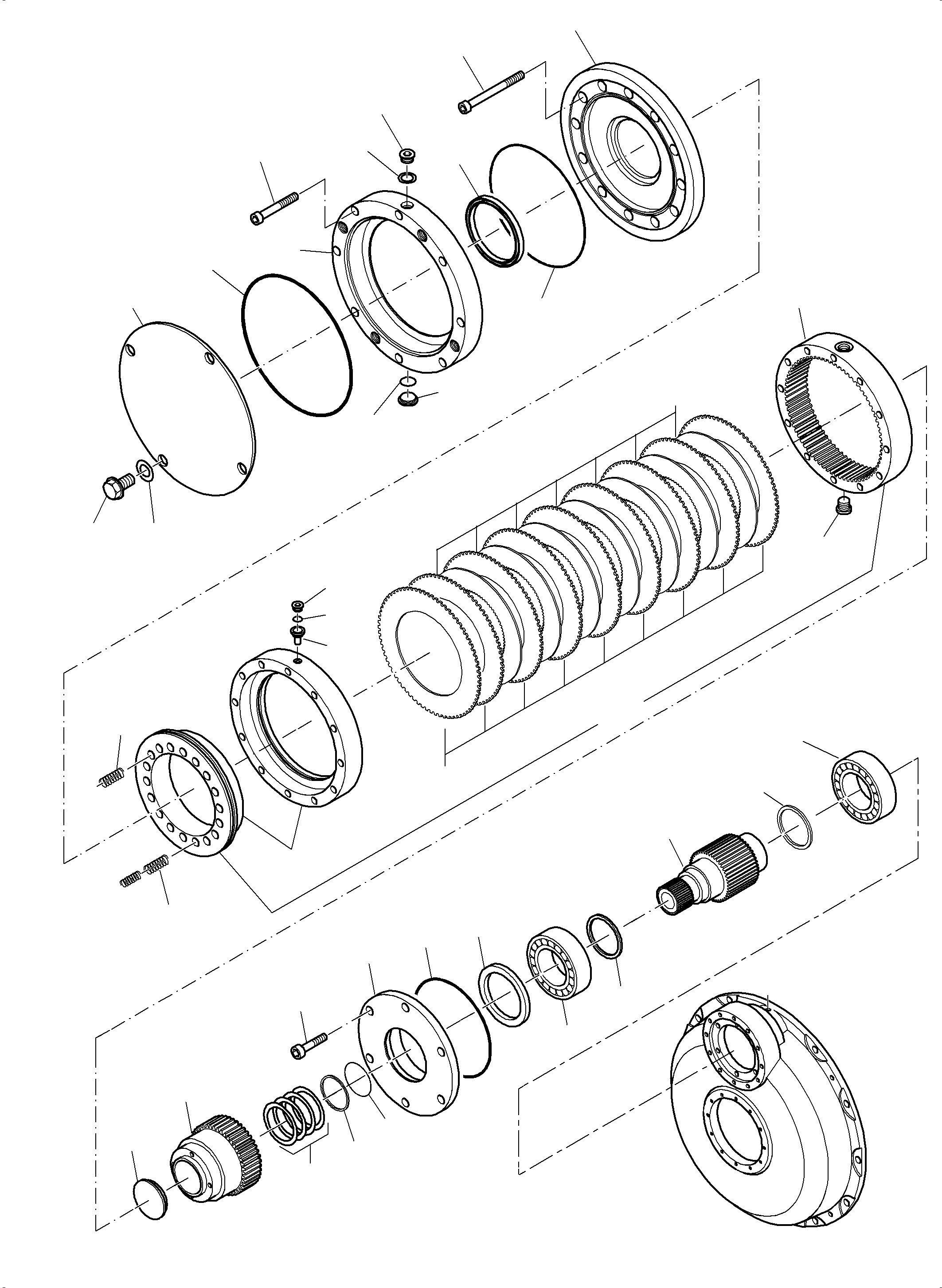 Komatsu parts book diagram for PC4000-6E S/N 08202: TRAVELLING GEAR