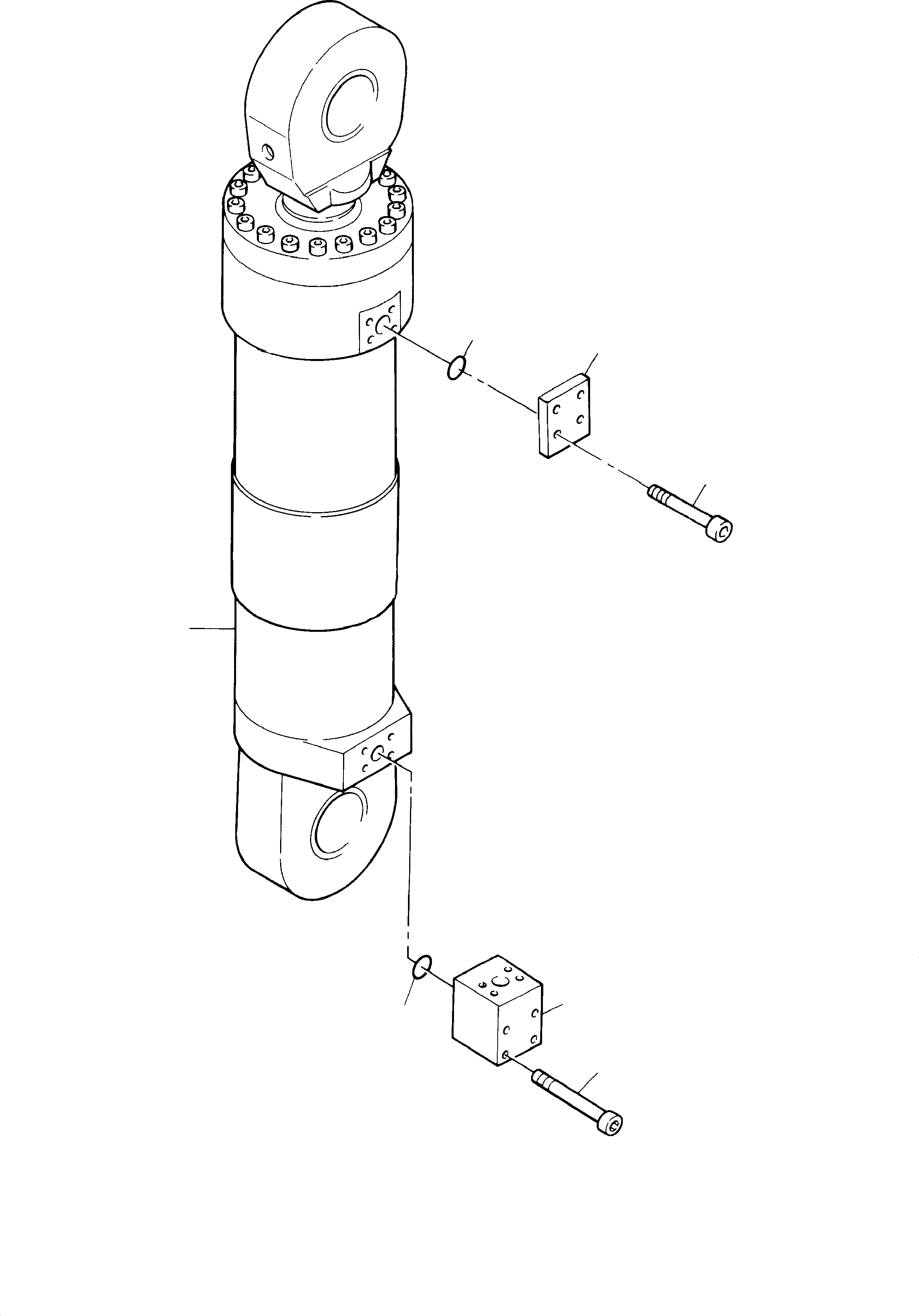 Komatsu parts book diagram for PC4000-6E S/N 08202: CONNECTOR CLAM CYLINDER, R.H. AND L.H.