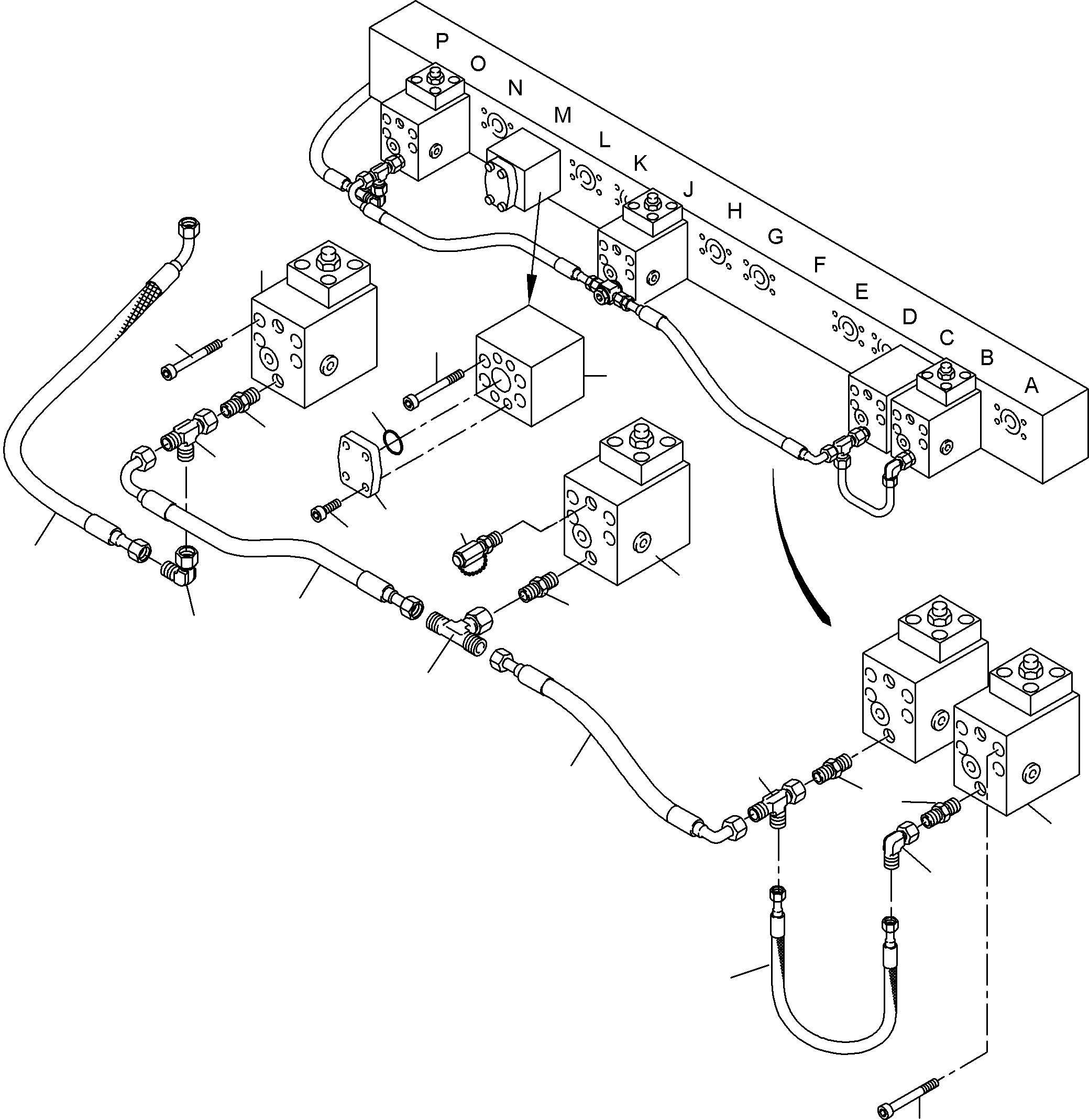 Komatsu parts book diagram for PC4000-6E S/N 08202: MAINFOLD