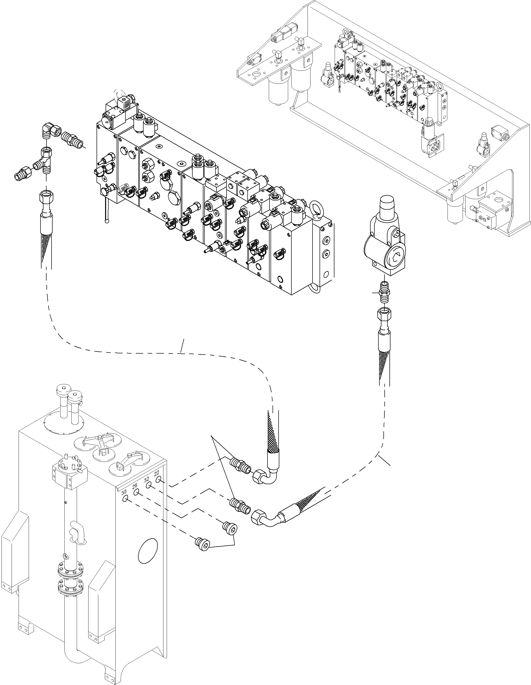 Komatsu parts book diagram for PC4000-6E S/N 08202: TANK LINES CONTROL- AND FILTER PLATE
