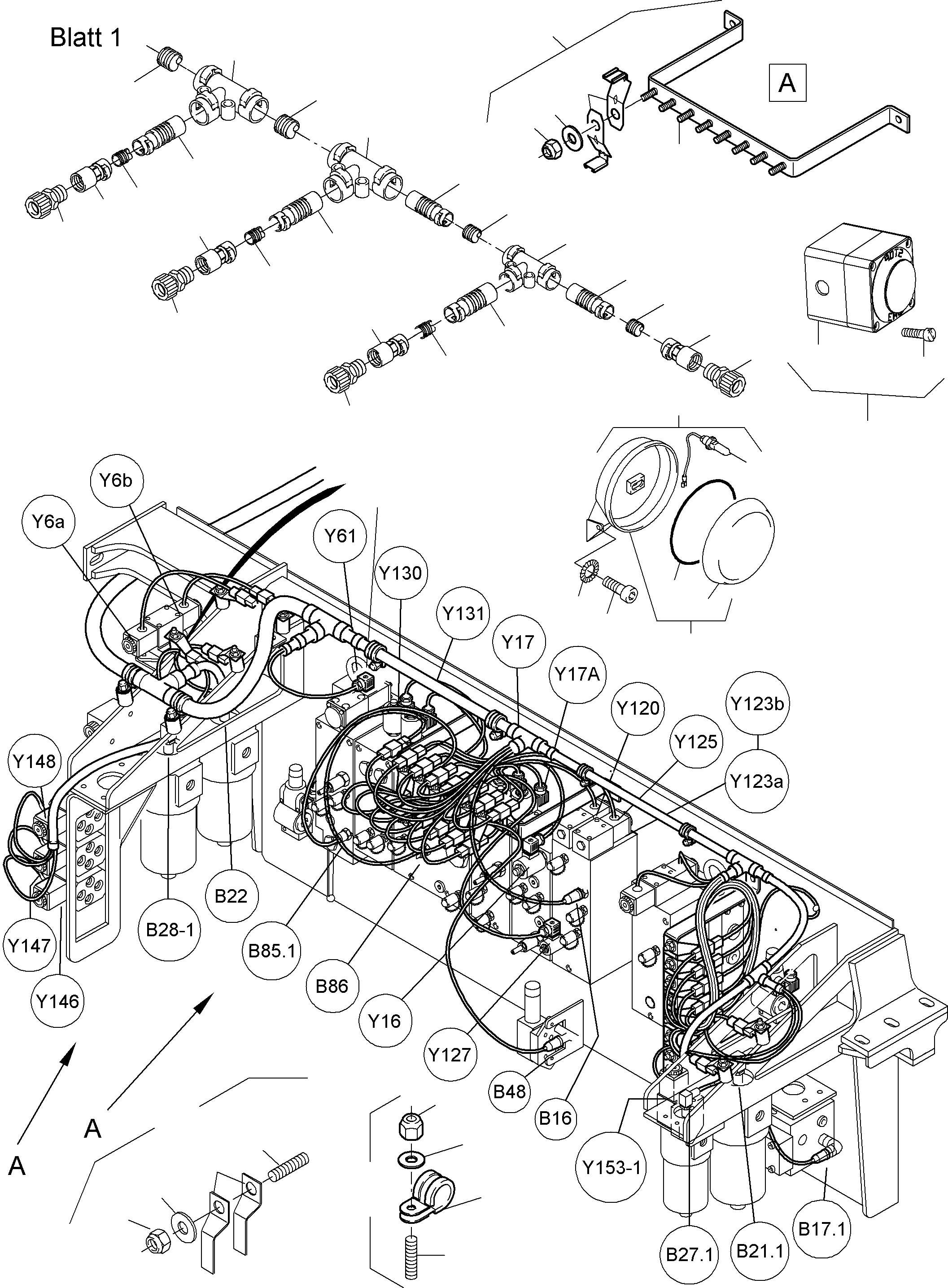 Komatsu parts book diagram for PC4000-6E S/N 08202: CABLES - CONTROL- AND FILTER PLATE