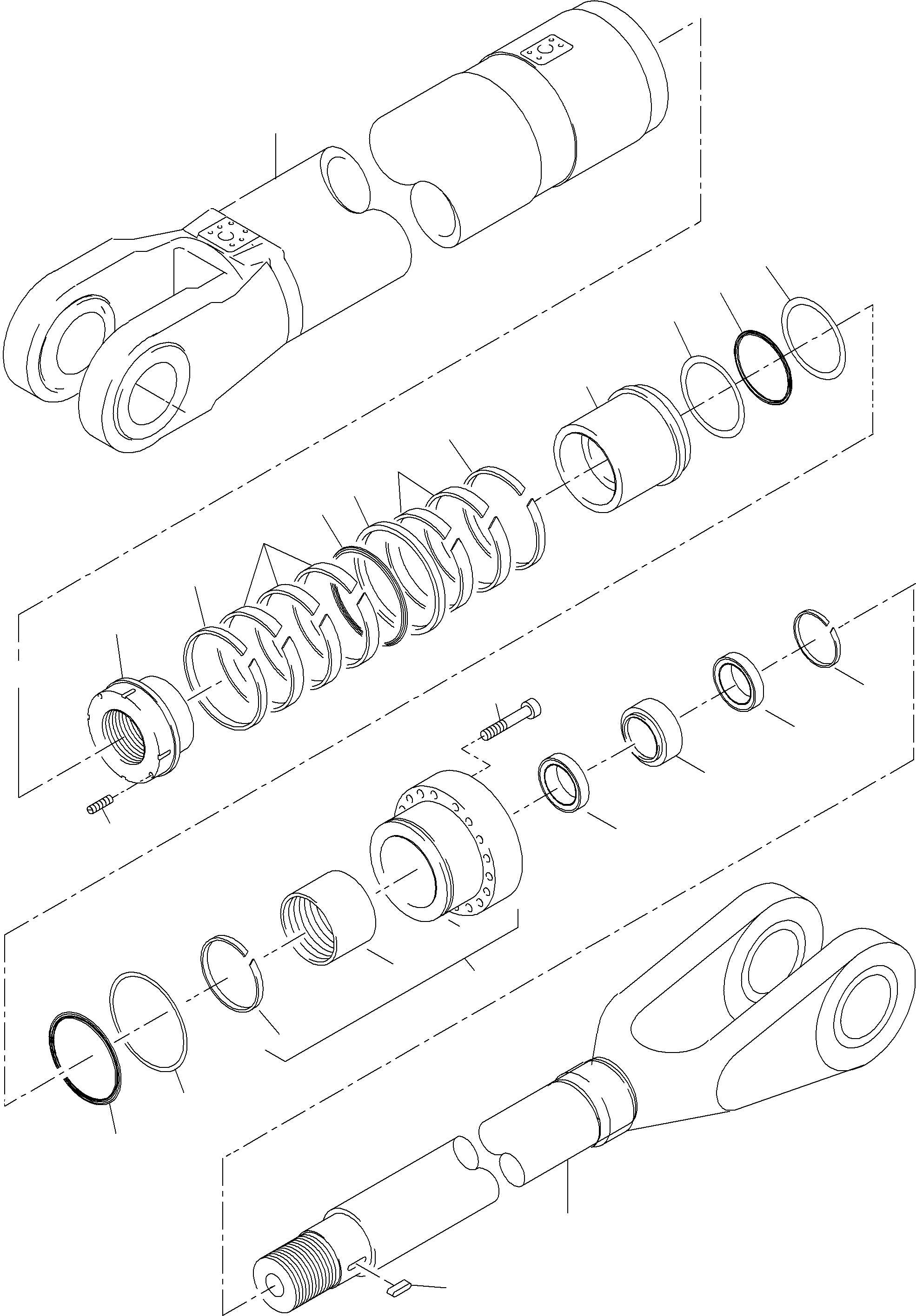 Komatsu parts book diagram for PC4000-6E S/N 08202: STICK CYLINDER