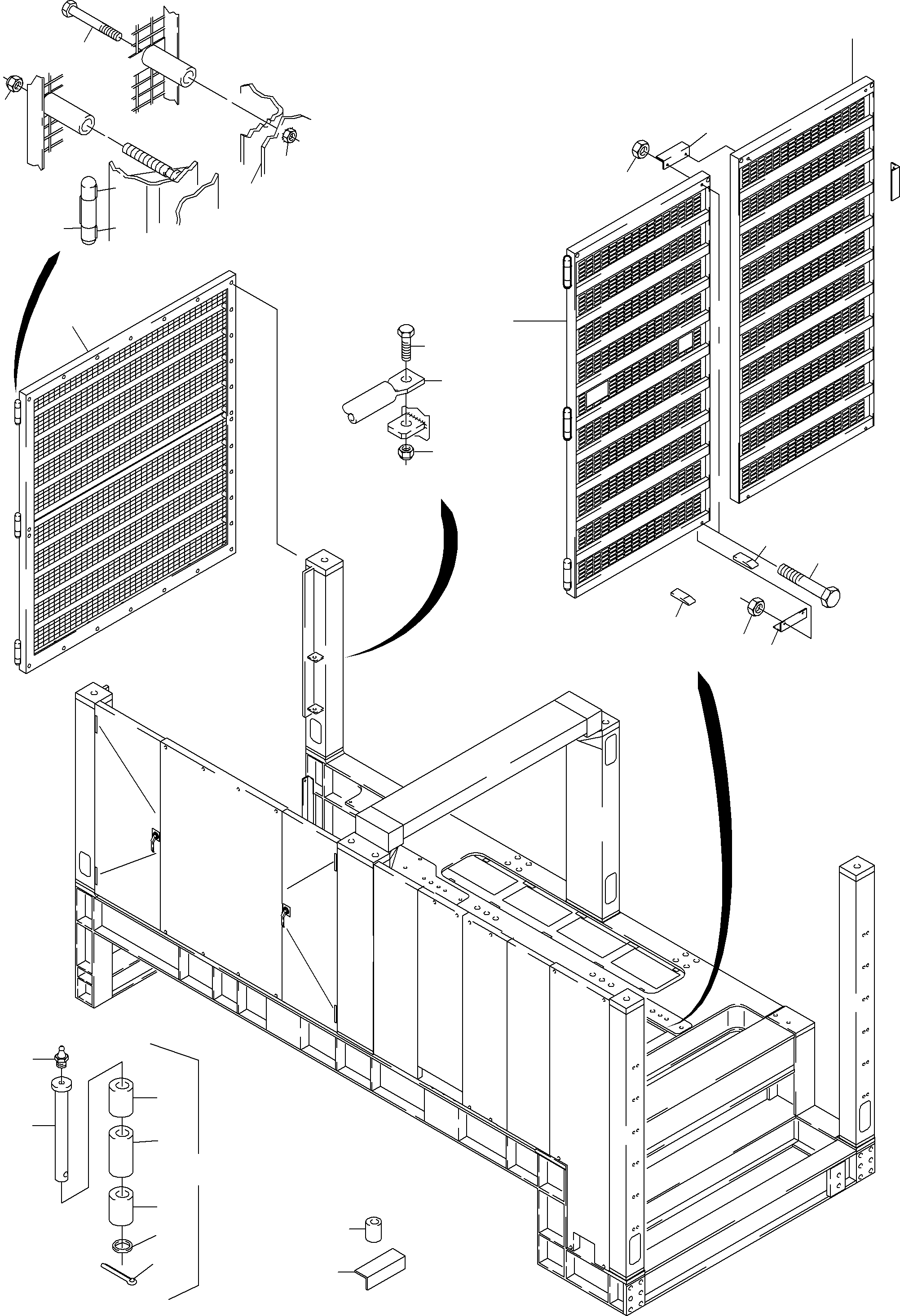 Komatsu parts book diagram for PC4000-6E S/N 08202: COVERING, ENGINE HOUSING