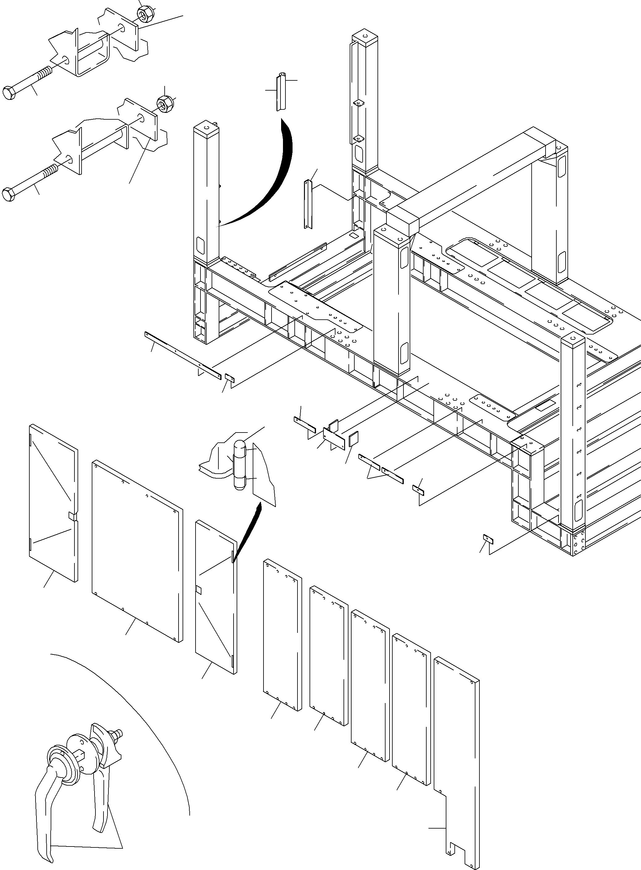 Komatsu parts book diagram for PC4000-6E S/N 08202: COVERING, ENGINE HOUSING
